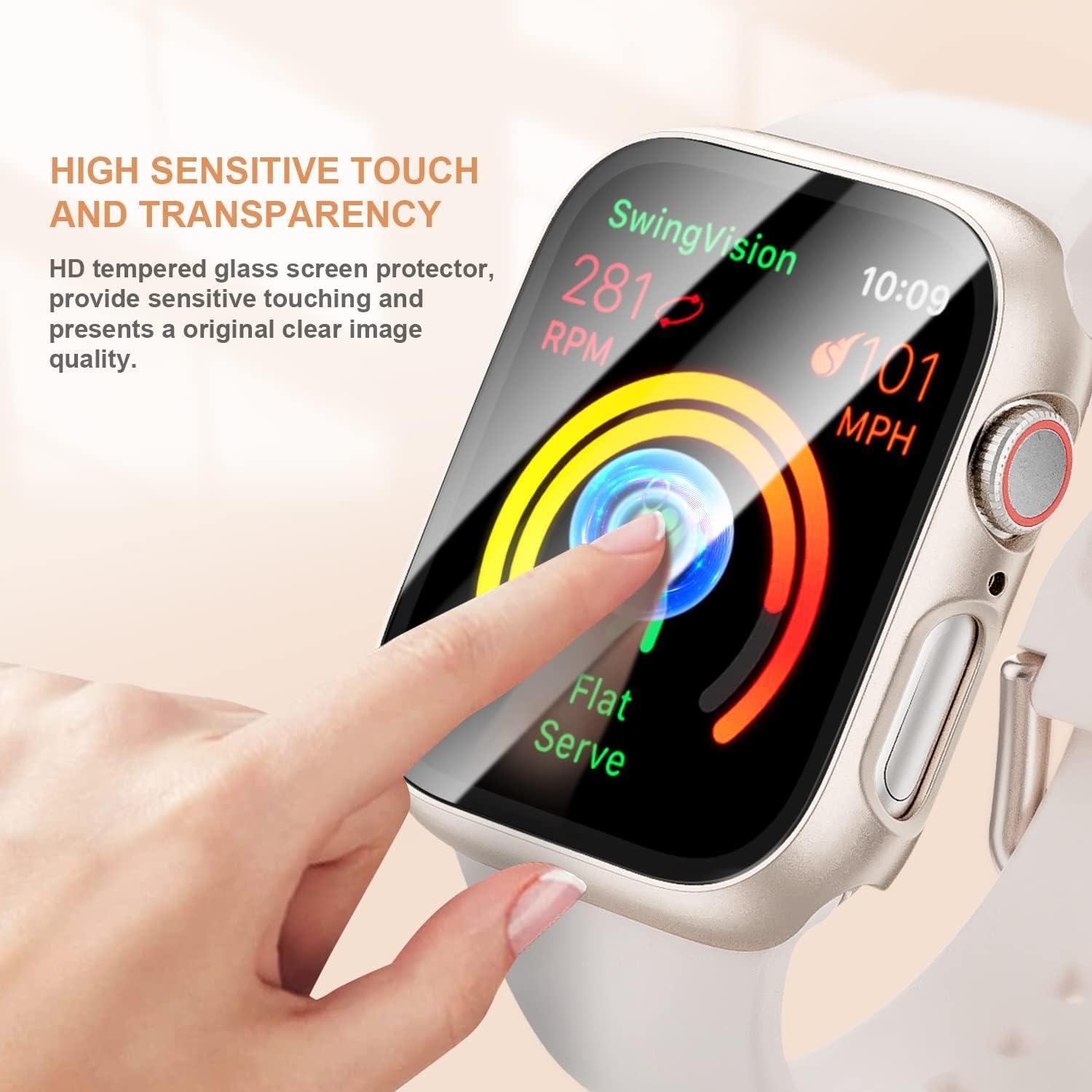 Funda Bumper Haojavo con Protector Vidrio Templado para Apple Watch 41mm