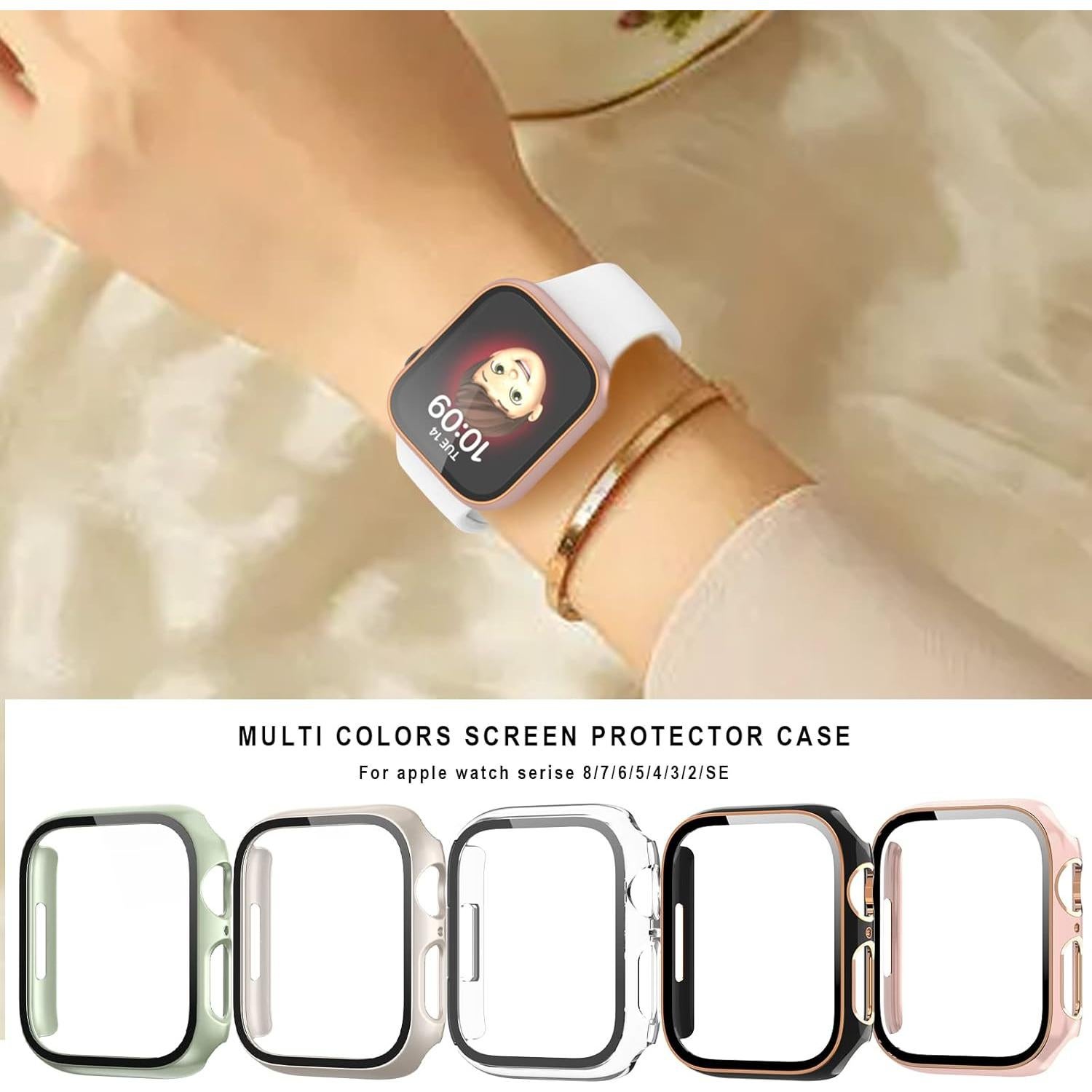 Funda Bumper Haojavo con Protector Vidrio Templado para Apple Watch 41mm