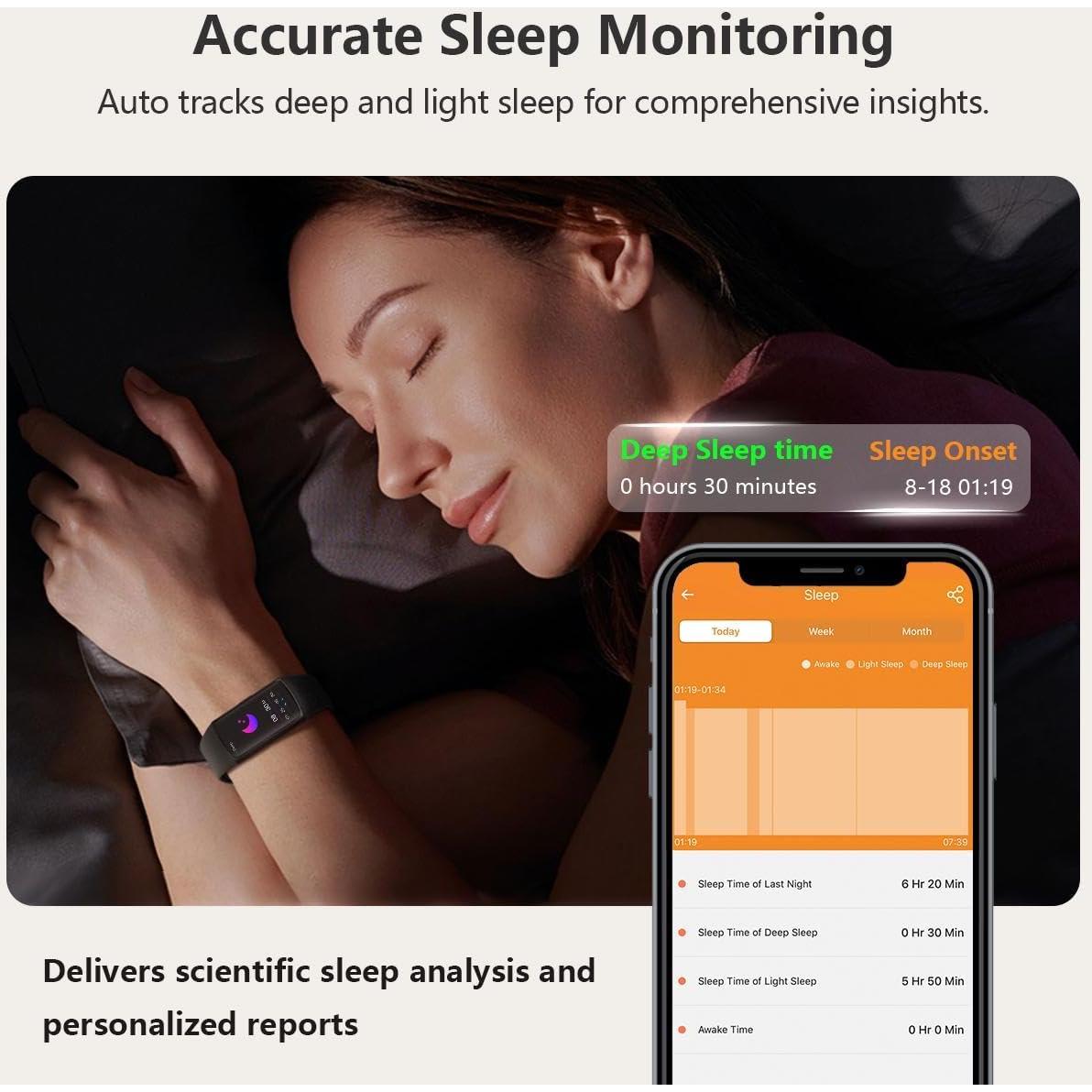 Reloj Inteligente FITVII FINO 2 Fitness Tracker Negro