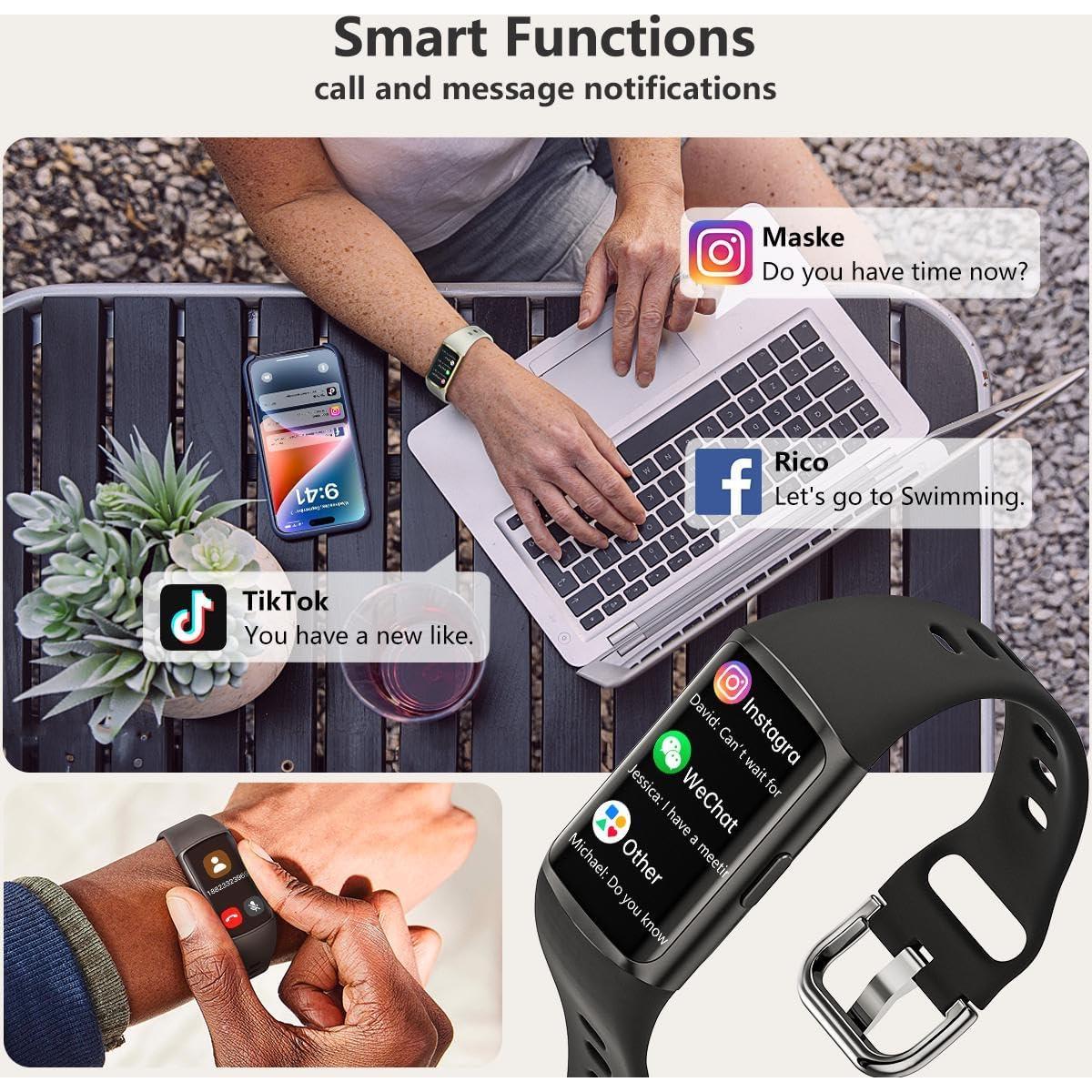 Reloj Inteligente FITVII FINO 2 Fitness Tracker Negro