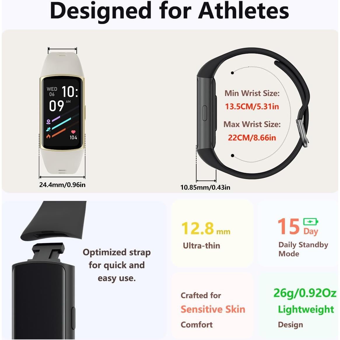Reloj Inteligente FITVII FINO 2 Fitness Tracker Negro