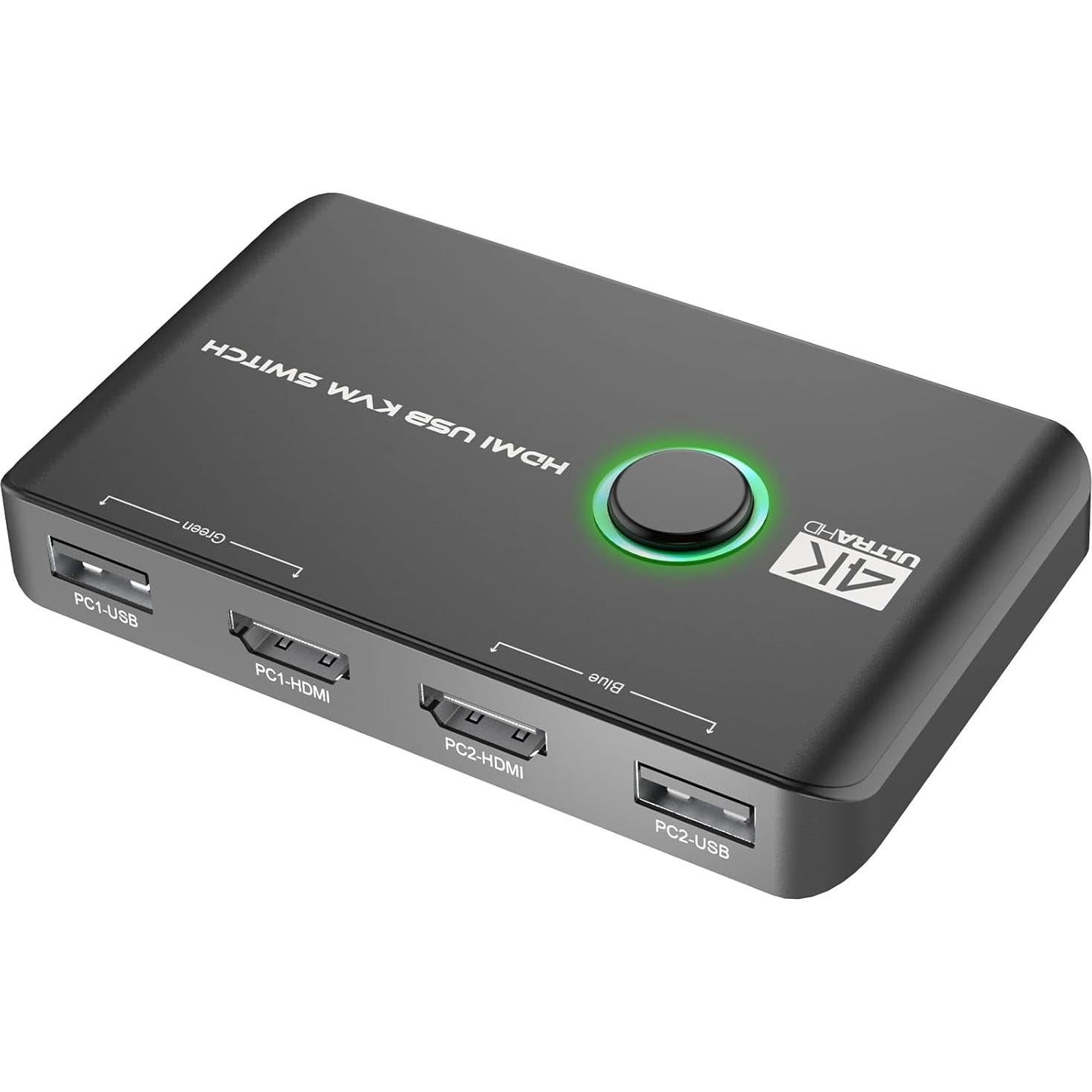 Conmutador KVM HDMI 4K Jancane 2 Puertos USB 1.2m