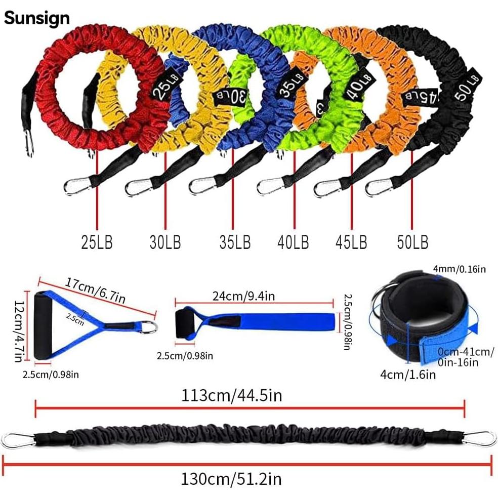 Banda de Resistencia Ajustable Sunsign - 6 Niveles, 102.06 kg