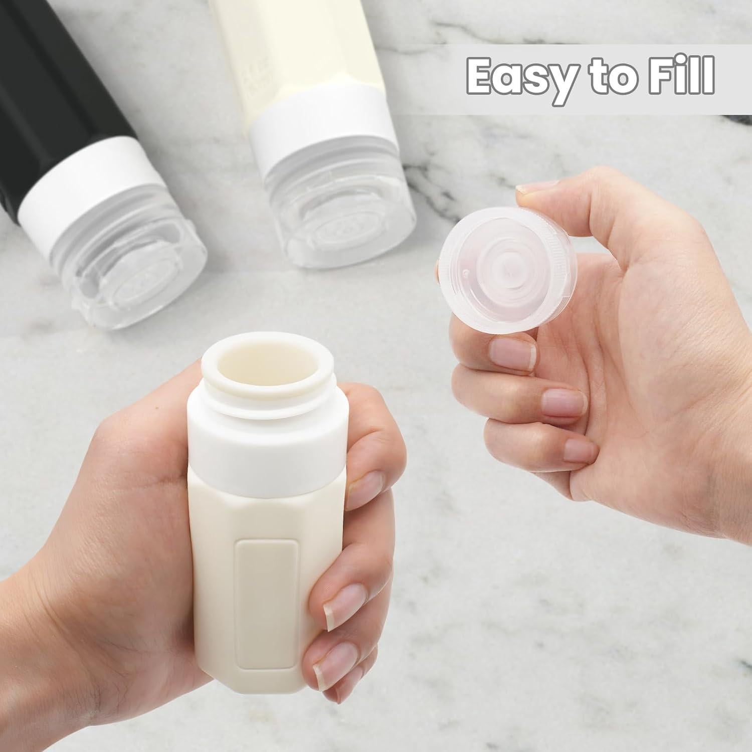 Botellas de Viaje Silicona Ruinovate 59 ml 4 Piezas Negro