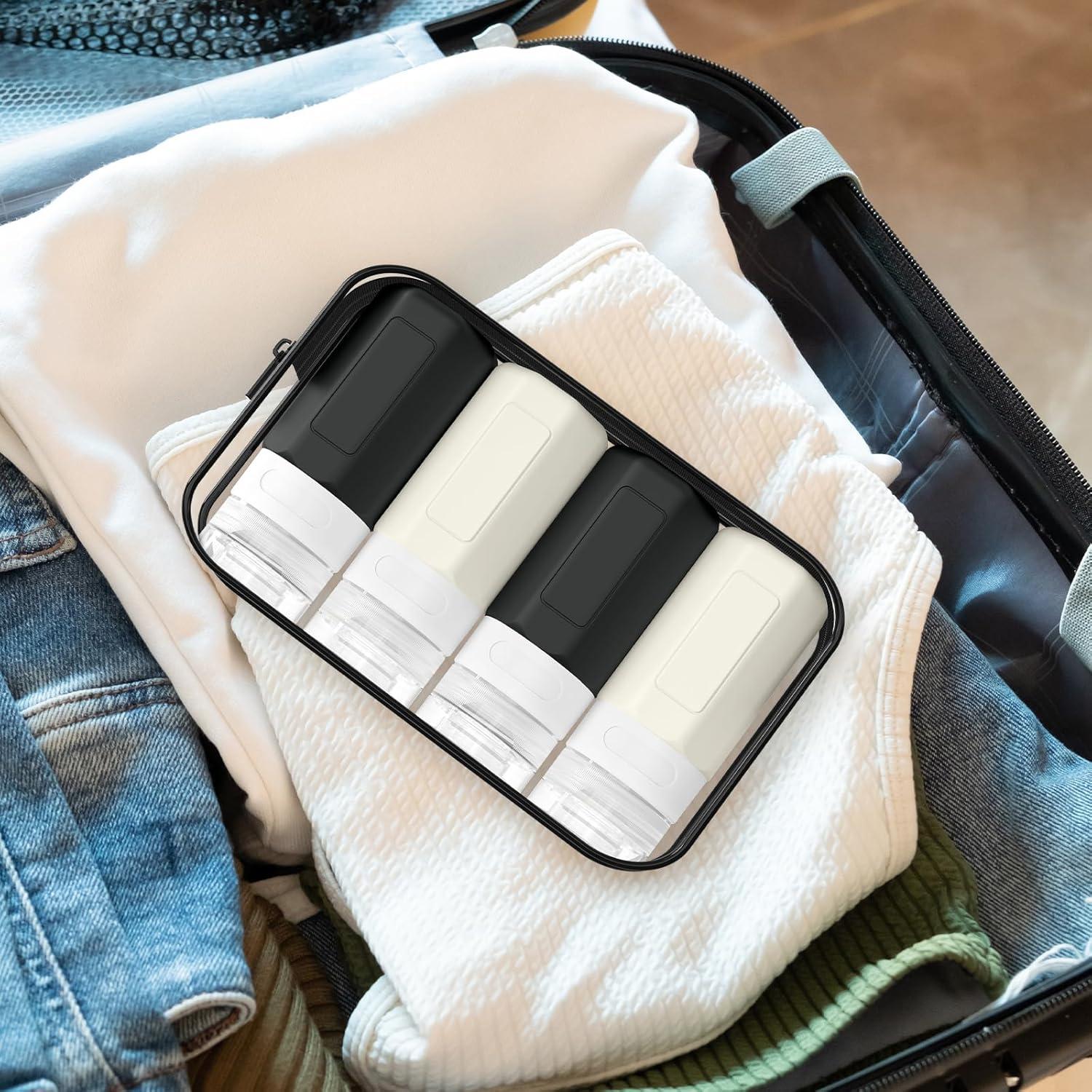 Botellas de Viaje Silicona Ruinovate 59 ml 4 Piezas Negro