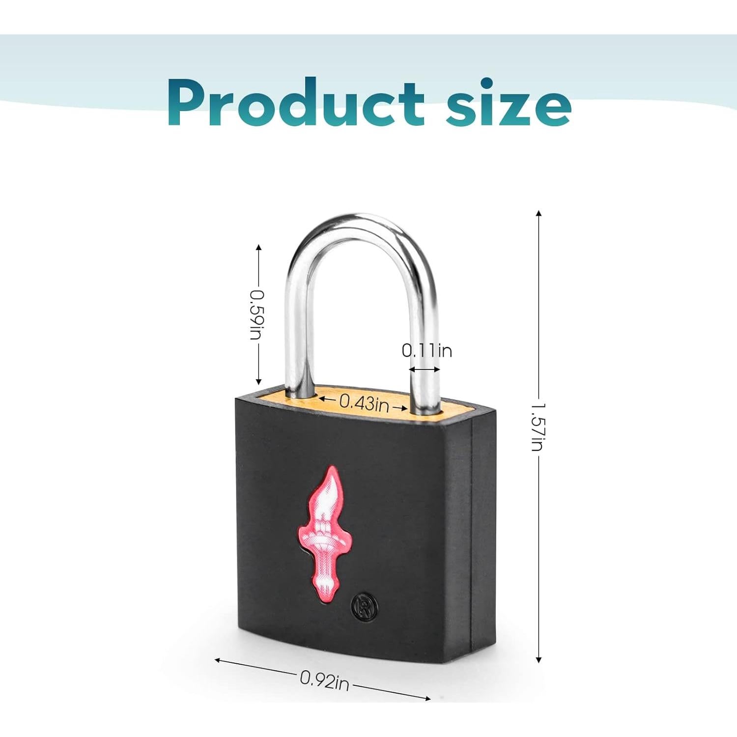 4 Candados Cuadrados Neón TSA DUALCROWN para Equipaje