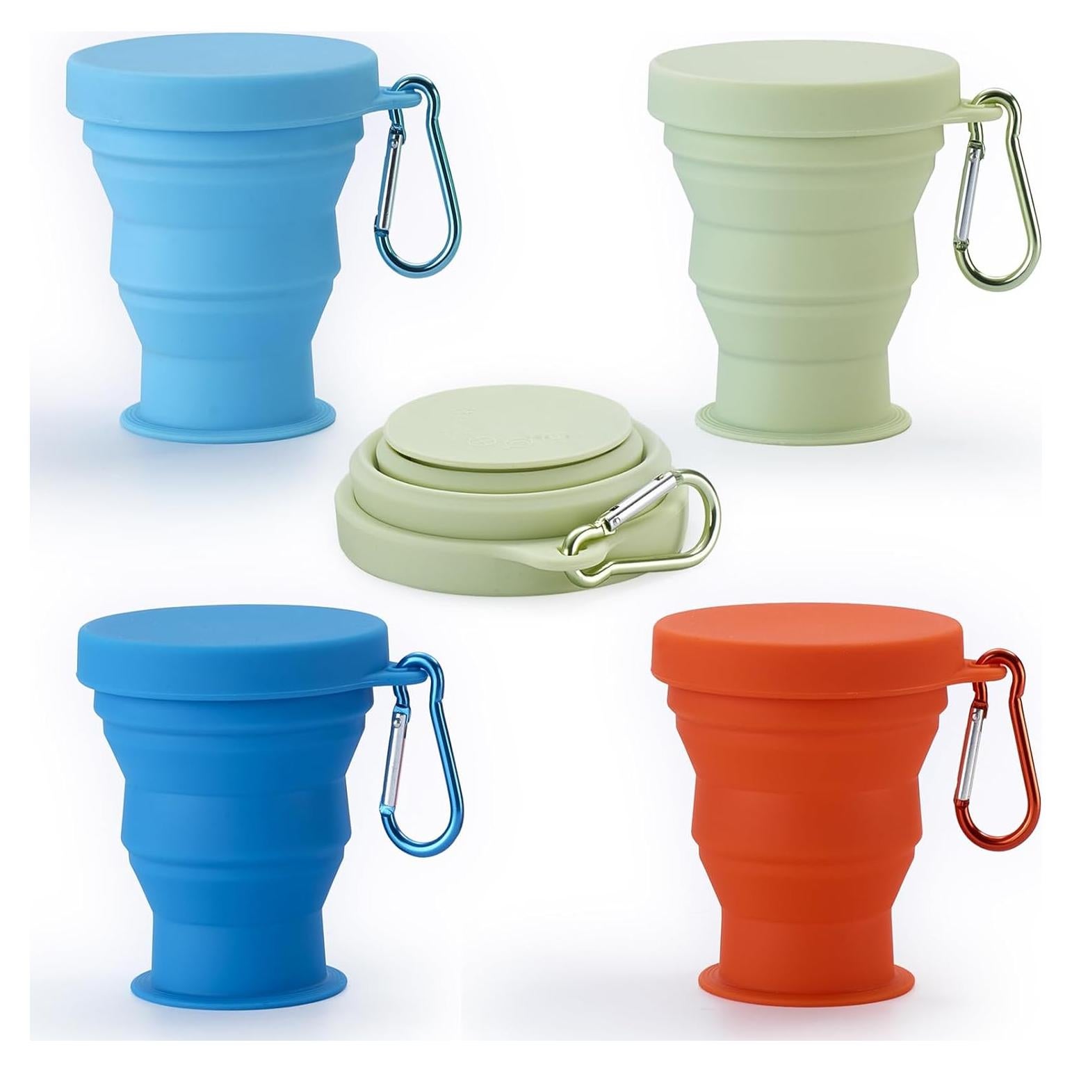 Conjunto de 4 Tazas de Viaje Plegables Silicona GUANCI 180ml