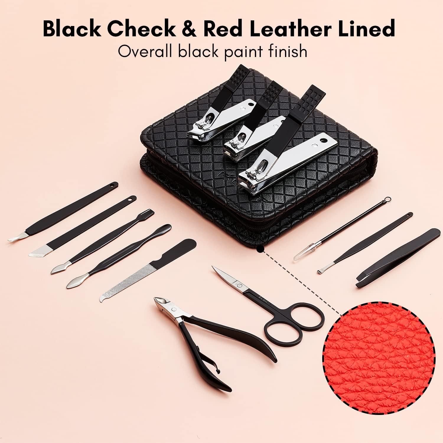 Kit de Uñas FAMILIFE 13 Piezas Acero Inoxidable Negro