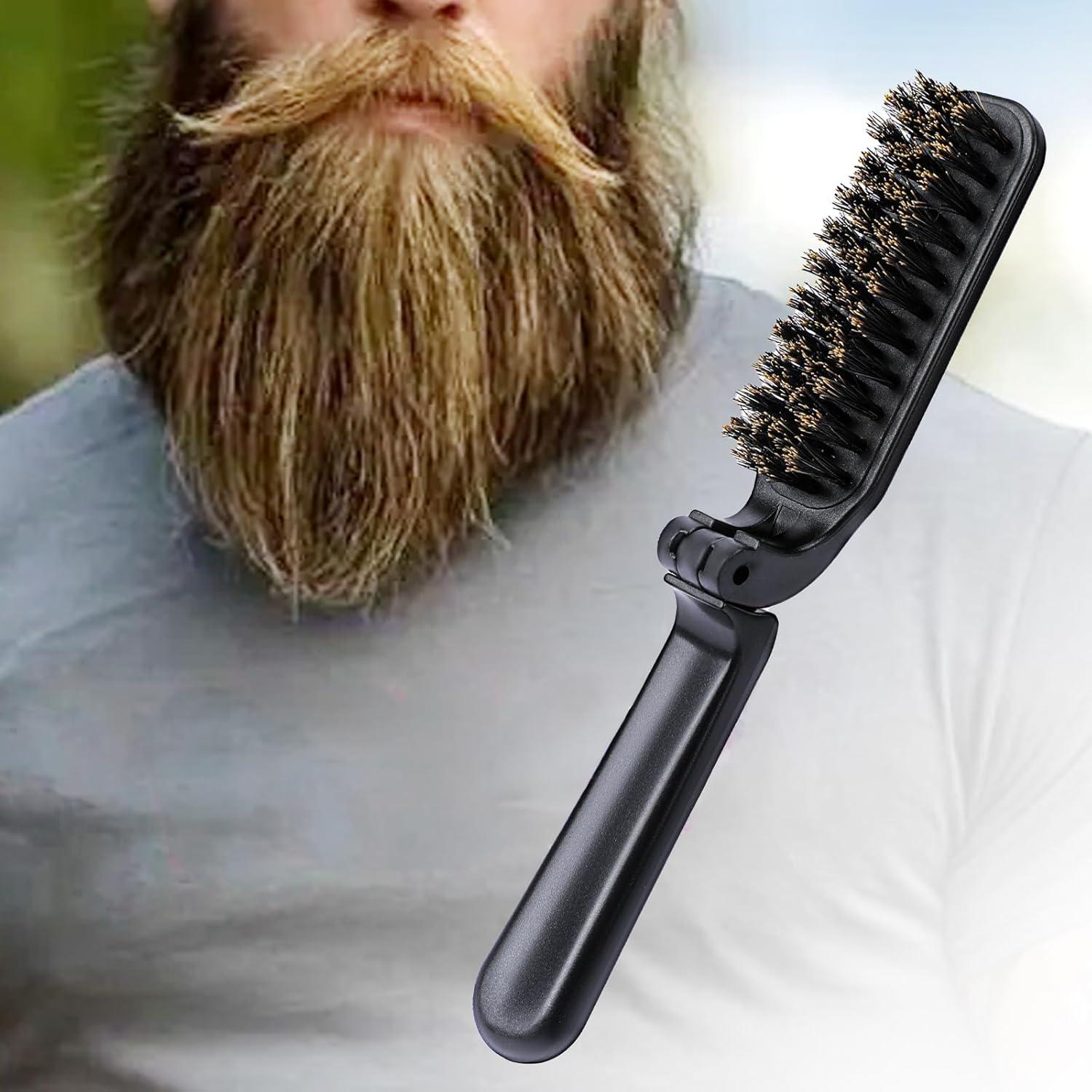Cepillo de Pelo Plegable MOZEAT LENS 2 Pcs Cerda de Jabalí Negro