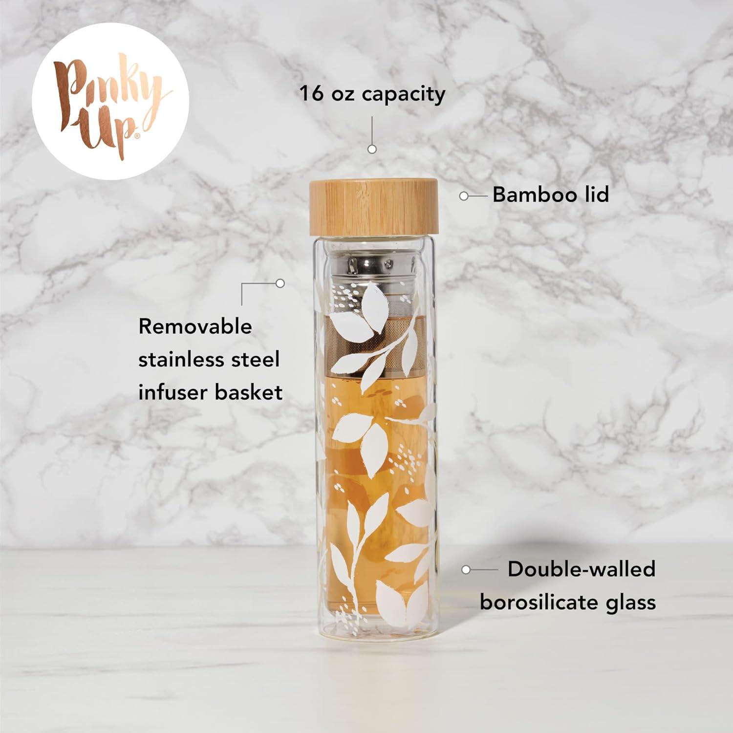 Taza Infusora Pinky Up Blair de Vidrio Doble Pared 473 ml