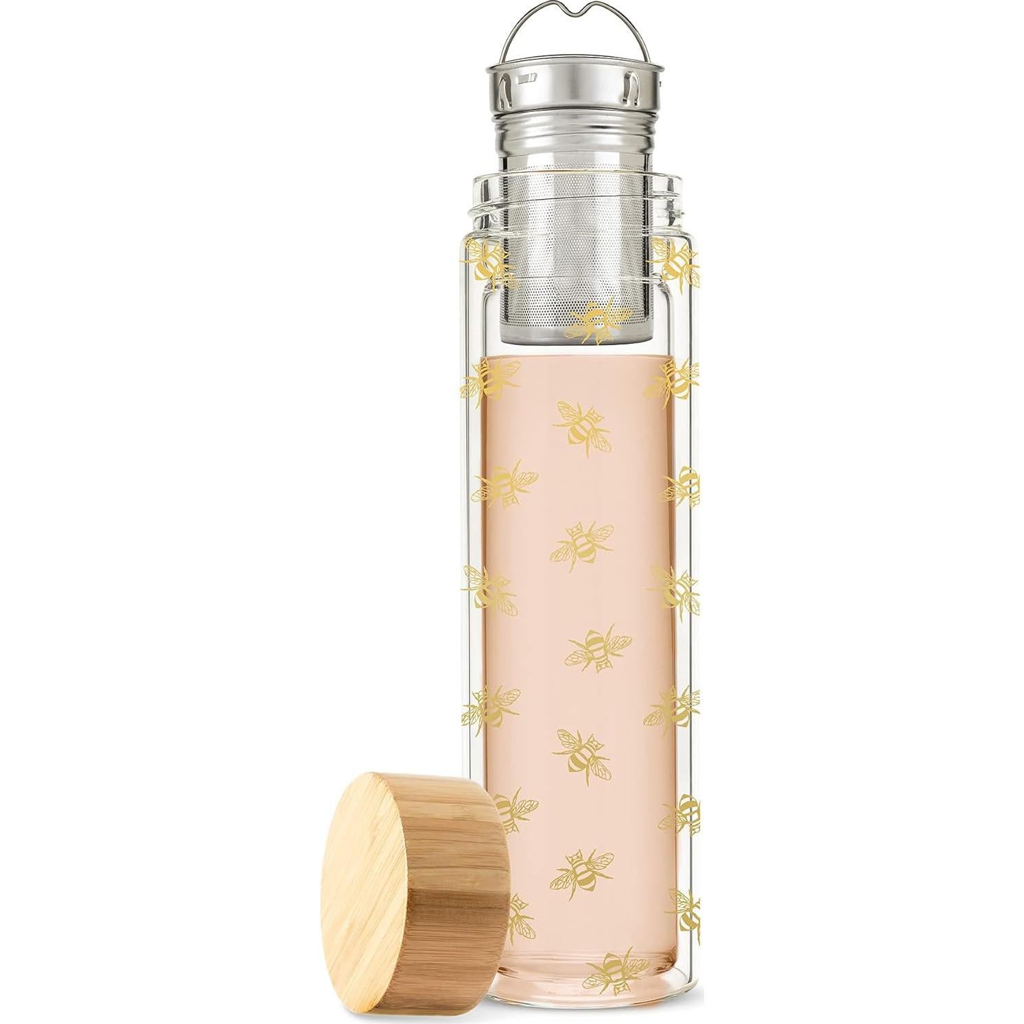 Taza Infusora Pinky Up Blair de Vidrio Doble Pared 473 ml