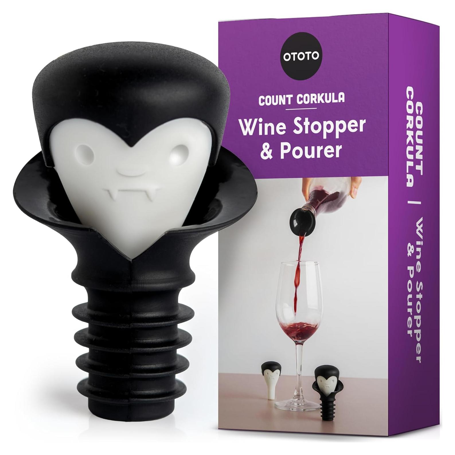 Tapón y Vertedor de Vino OTOTO Conde Corkula Gótico 2 en 1