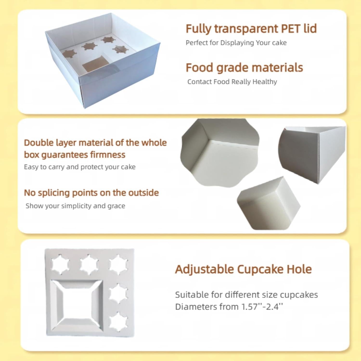 Caja Bento para Pastel y 5 Cupcakes WOO LOVE TB02