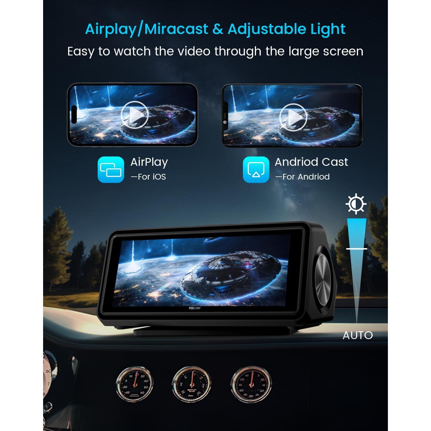 Pantalla portátil Focuway OV07 CarPlay 6.86" táctil GPS Bluetooth