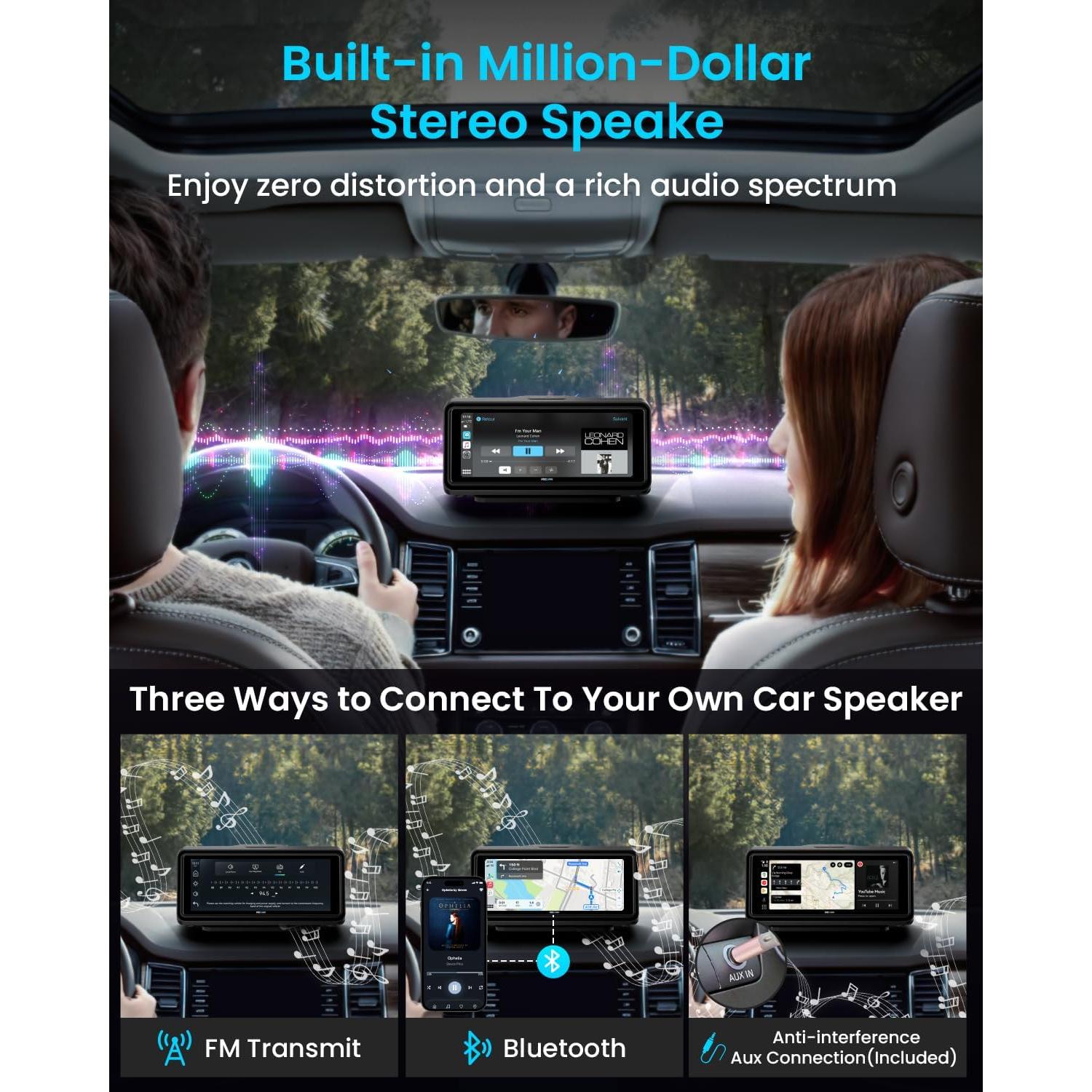 Pantalla portátil Focuway OV07 CarPlay 6.86" táctil GPS Bluetooth