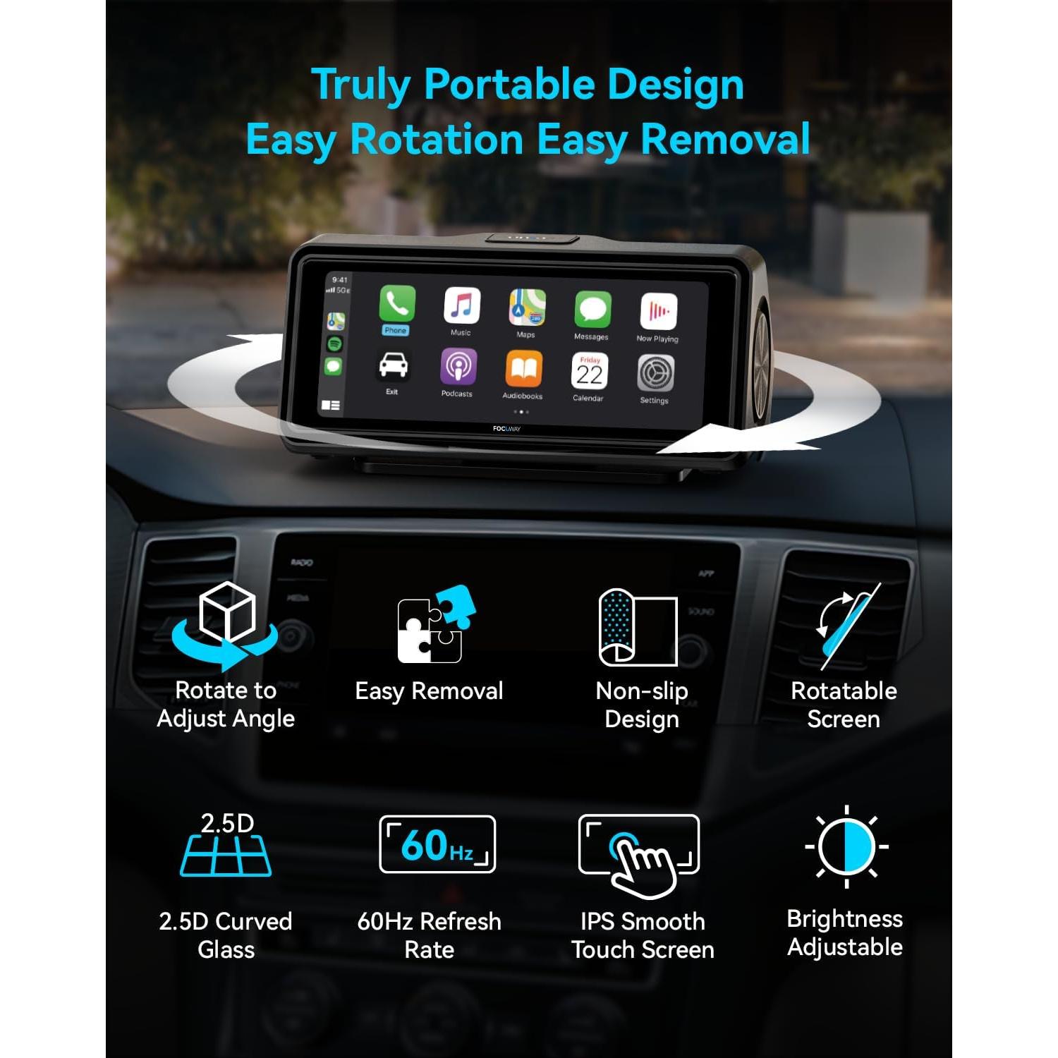 Pantalla portátil Focuway OV07 CarPlay 6.86" táctil GPS Bluetooth