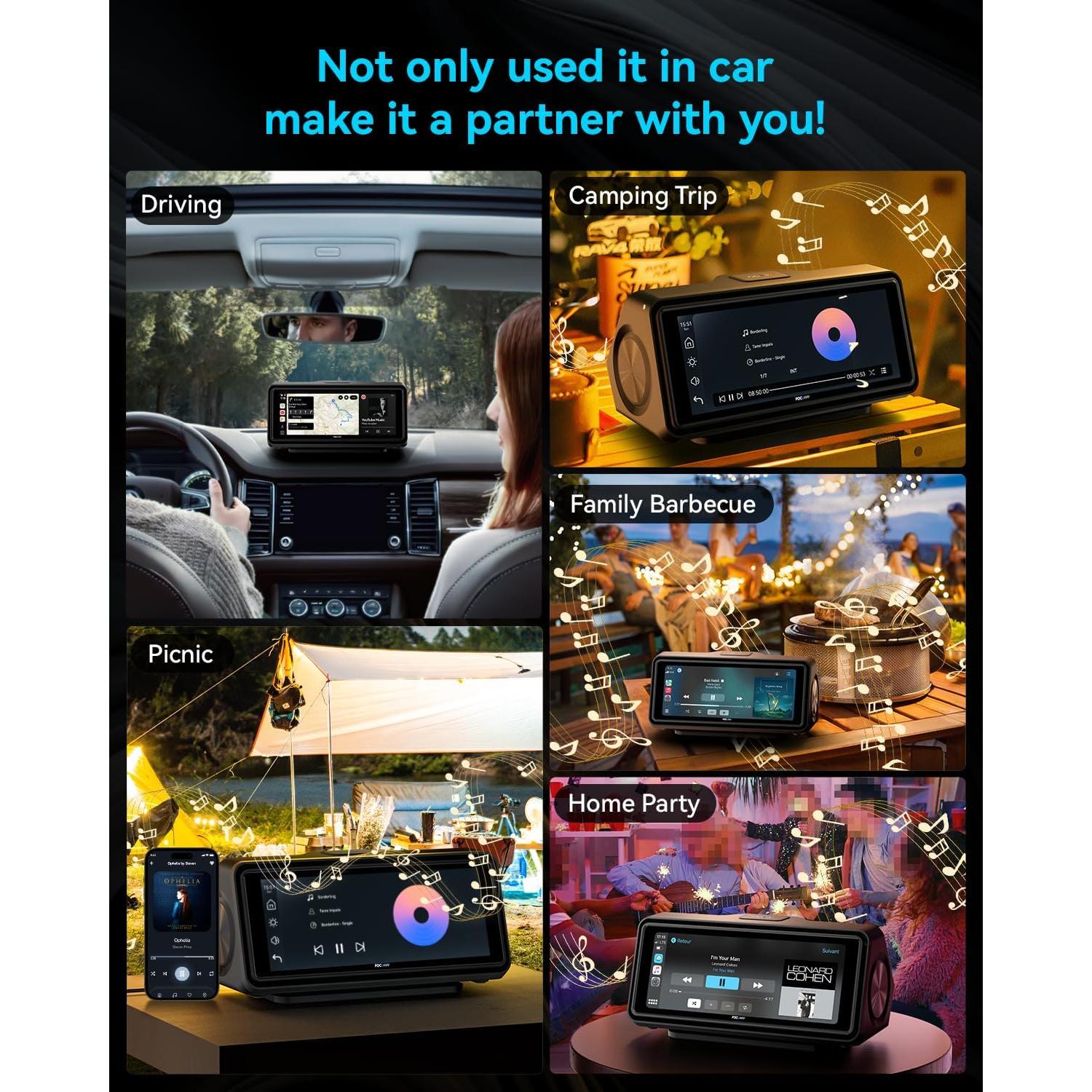 Pantalla portátil Focuway OV07 CarPlay 6.86" táctil GPS Bluetooth