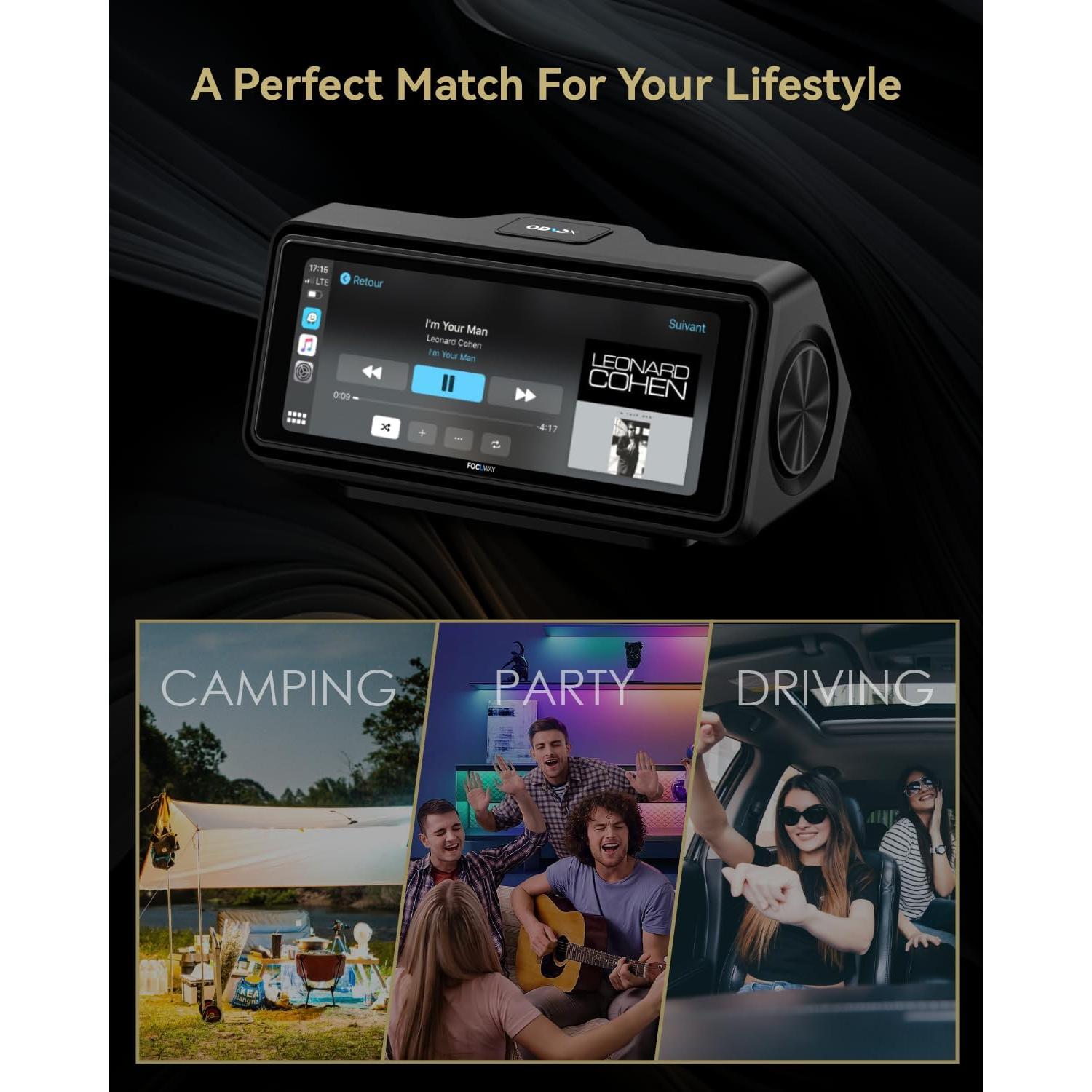 Pantalla portátil Focuway OV07 CarPlay 6.86" táctil GPS Bluetooth