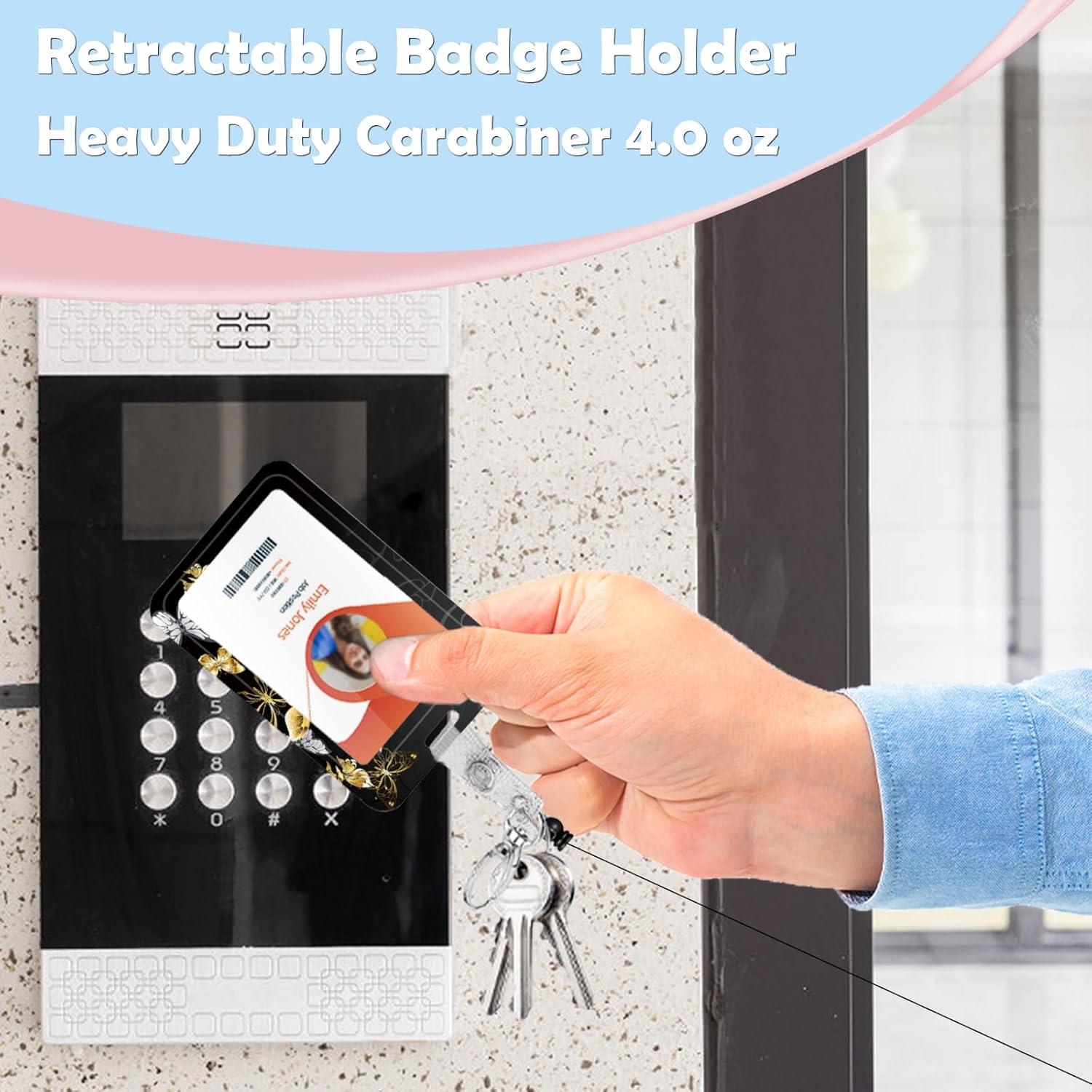 Porta Credencial Retráctil Boutilon Mariposa 52 cm con Correa