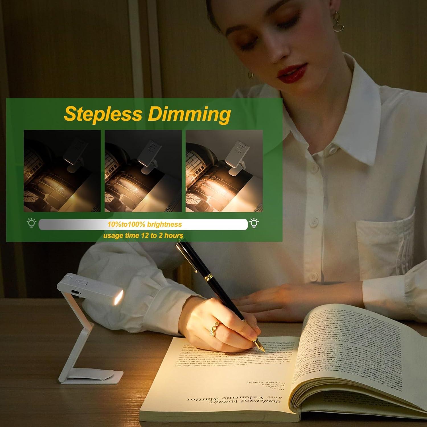 Lámpara de lectura recargable ZKLiLi con clip LED 3 colores