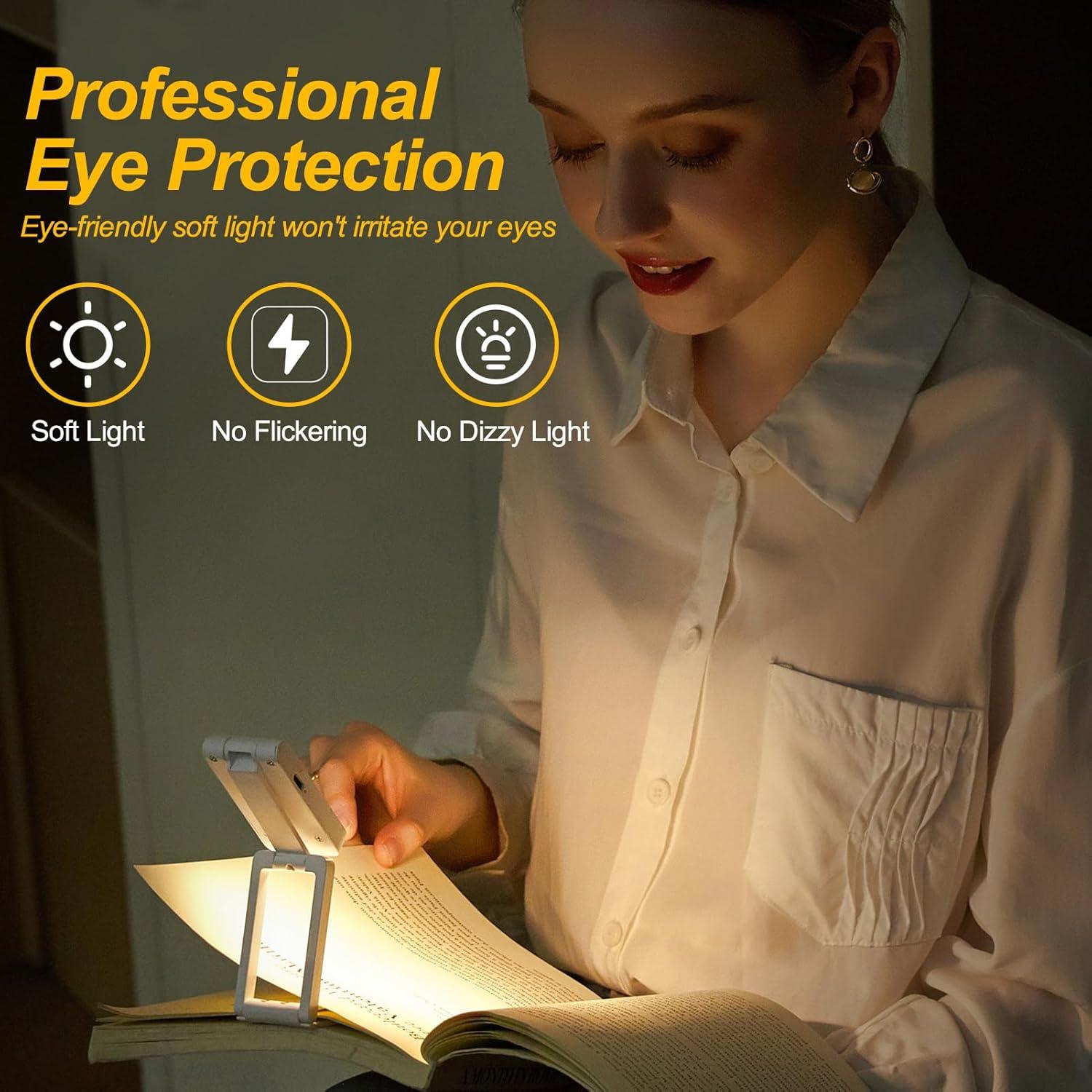 Lámpara de lectura recargable ZKLiLi con clip LED 3 colores