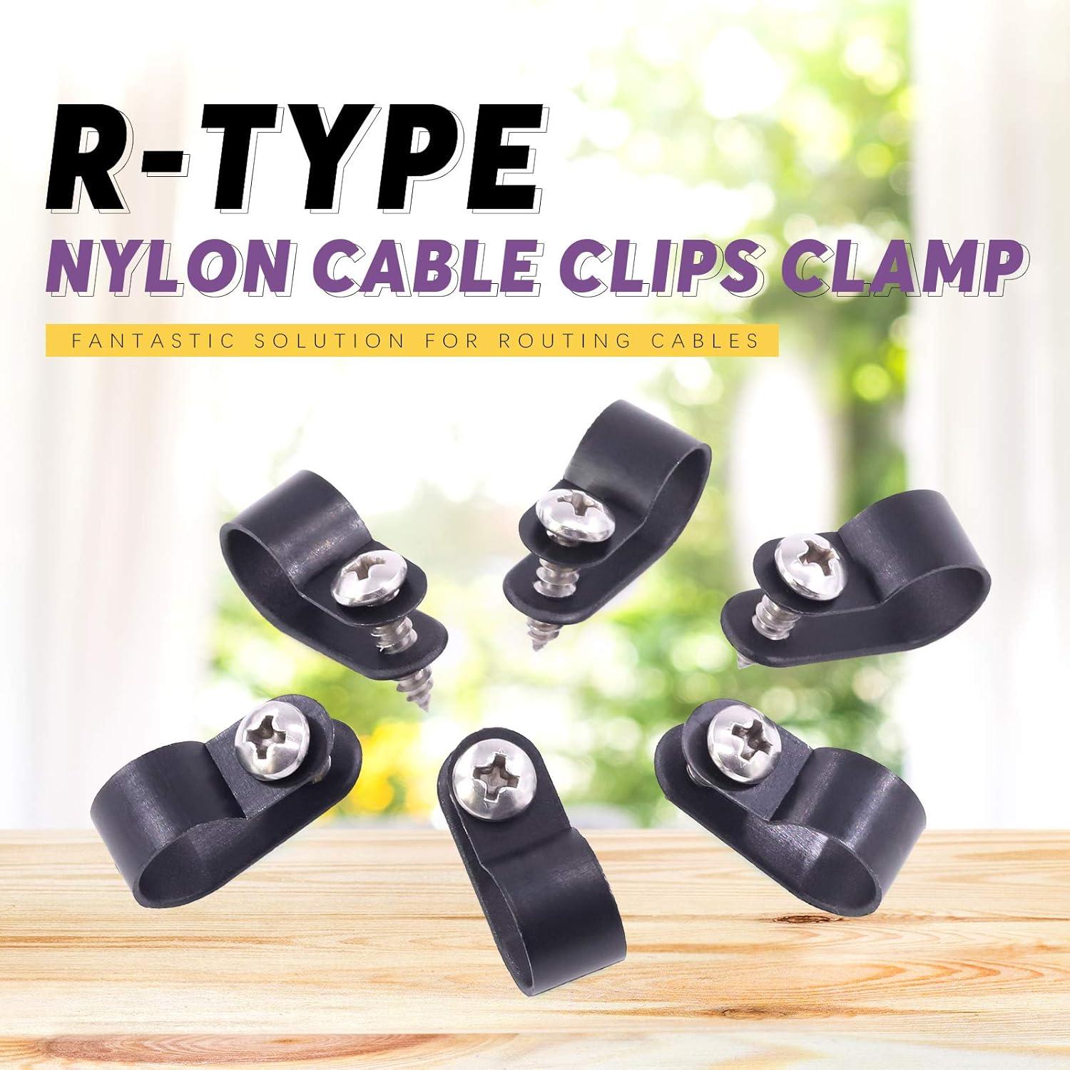 Clips de Cable de Plástico Nylon Swpeet 120 Pcs 13.2mm Negro