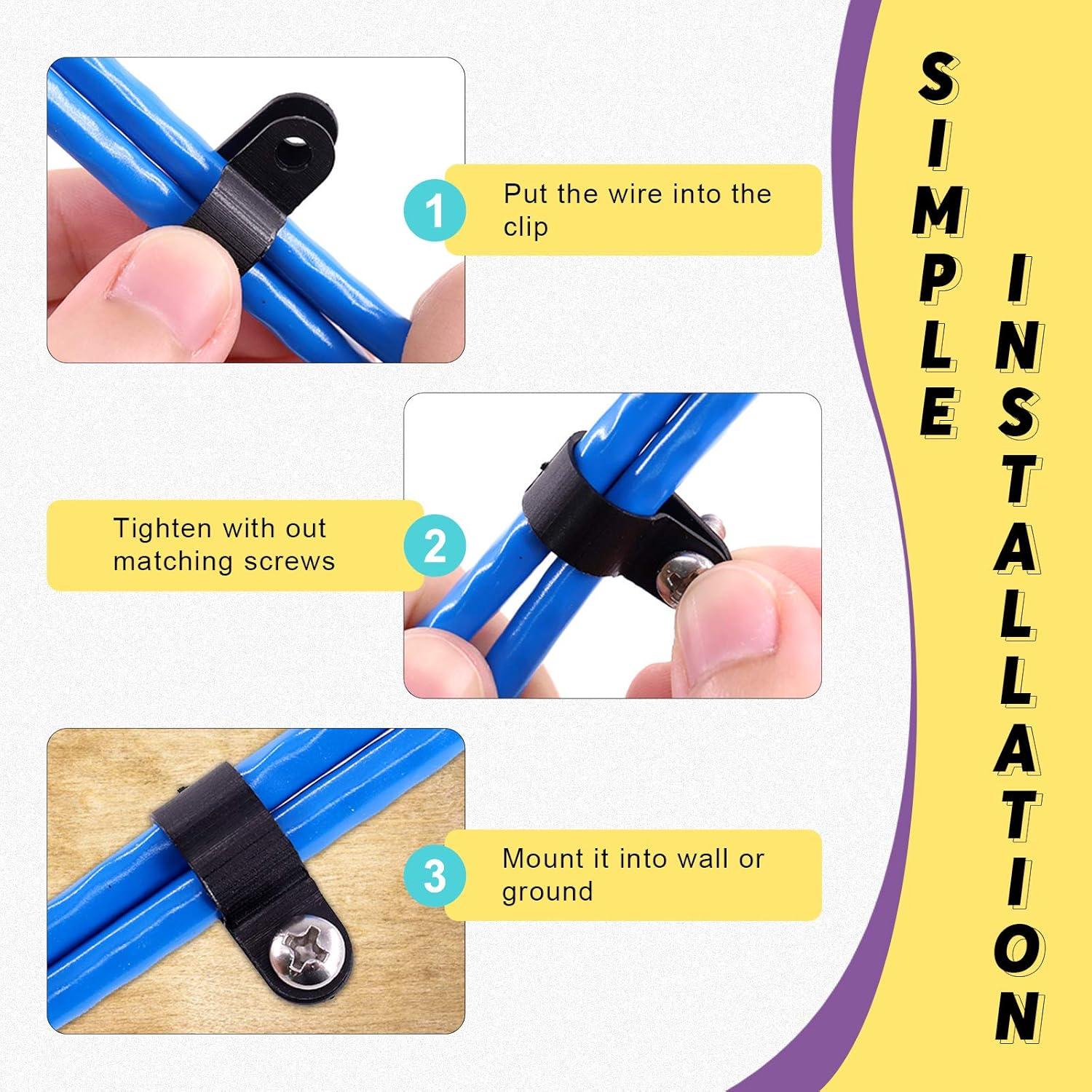 Clips de Cable de Plástico Nylon Swpeet 120 Pcs 13.2mm Negro