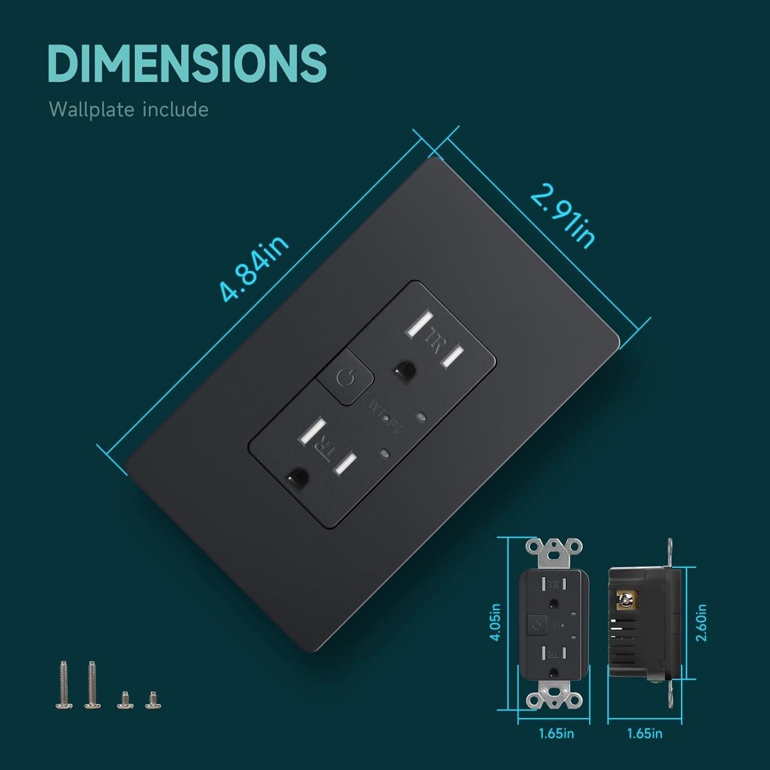 Enchufe Eléctrico Inteligente TOPELER Negro 15A Control Remoto