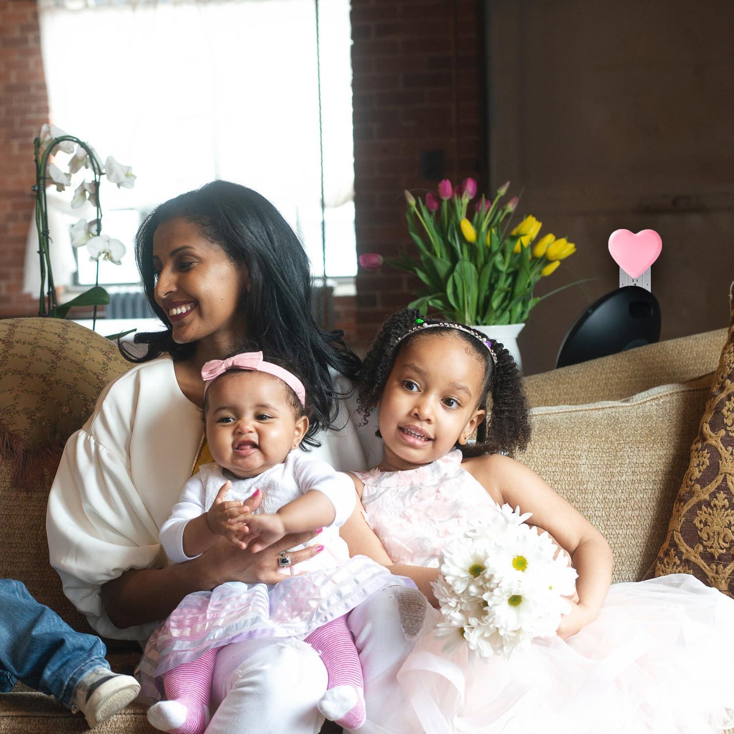 INZU Luz Nocturna LED Enchufada Rosa 2Pack con Sensor Automático