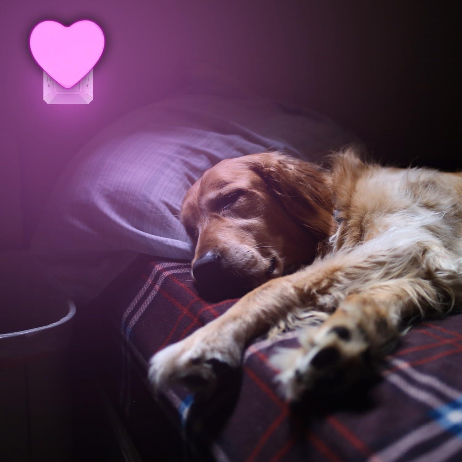 INZU Luz Nocturna LED Enchufada Rosa 2Pack con Sensor Automático