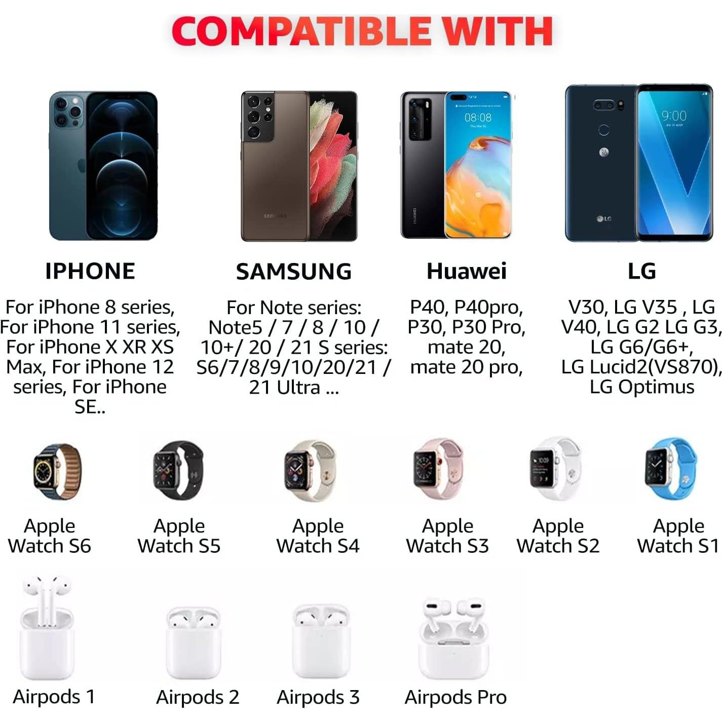 Cargador Inalámbrico 4 en 1 BeFox para iPhone y AirPods