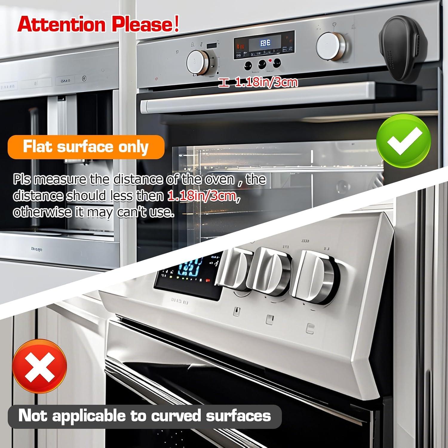 Oven Lock Child Safety (1 Pack), Cabinet Lock Baby Proofing, Baby and Child Proof Lock for Drawer Oven Stove Door, Upgrade Heat-Resistant Material, Easy to Install - Black