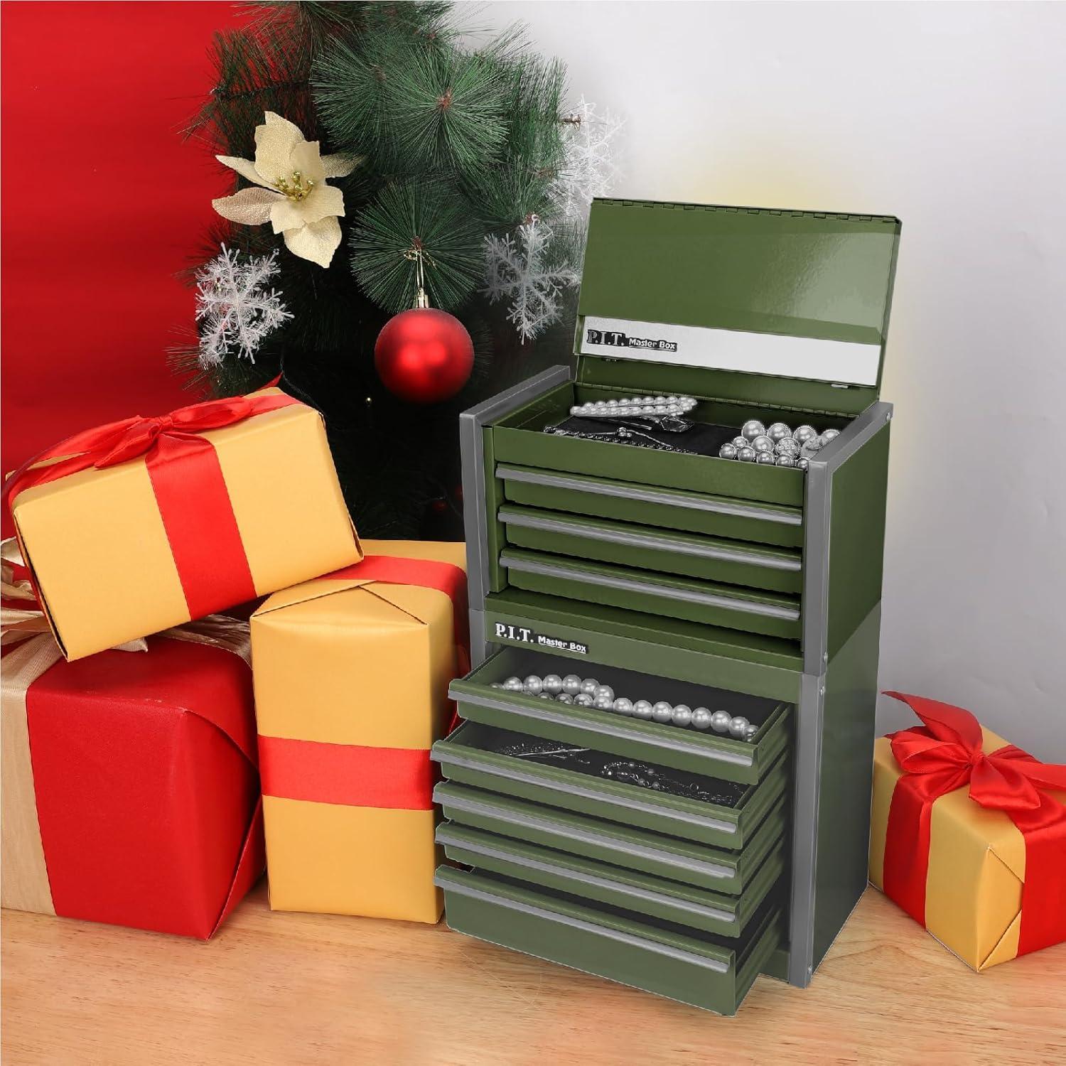 Caja de Herramientas Mini P.I.T. Verde Ejercito 3 Cajones