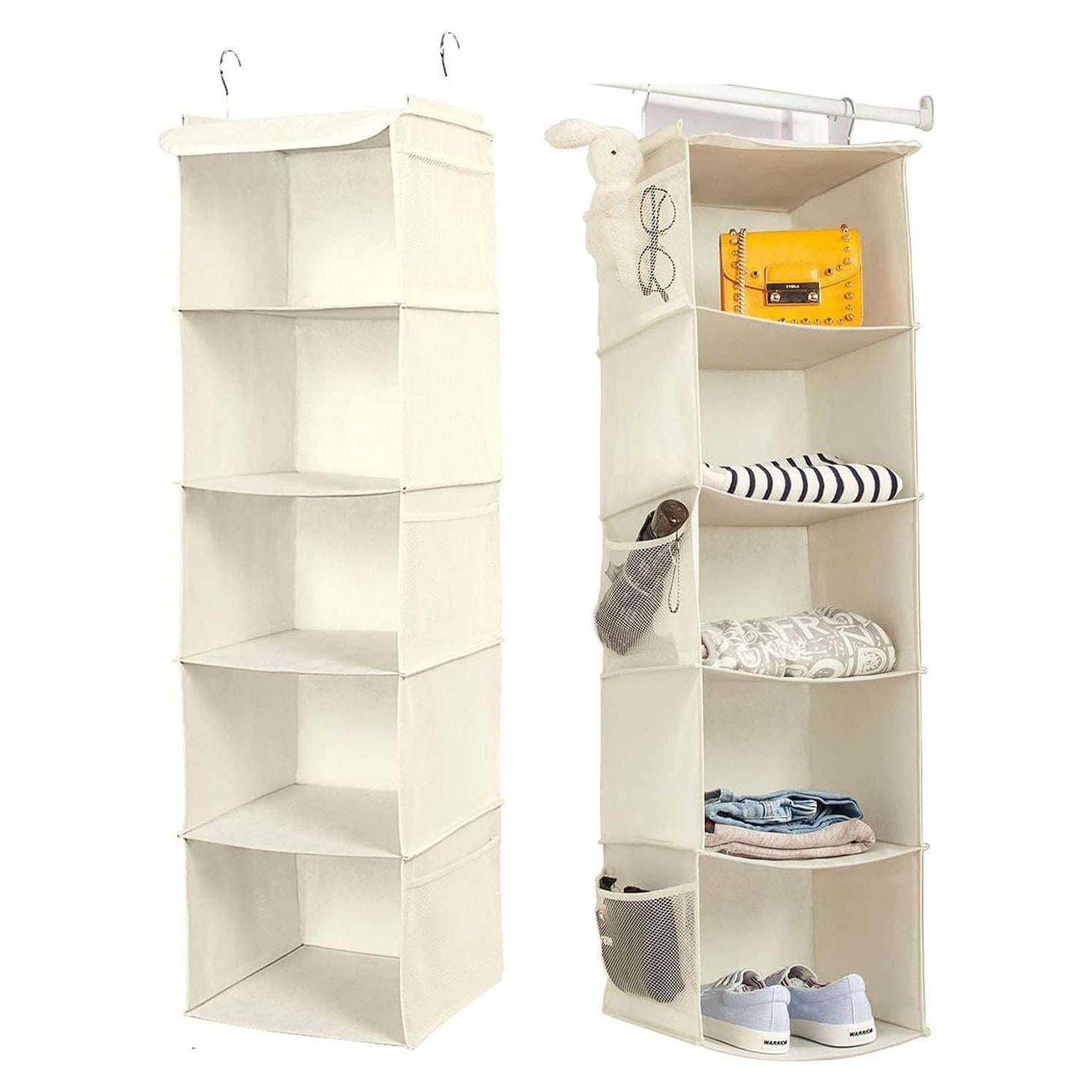 Organizador Colgante de Closet BrilliantJo 5 Estantes Beige
