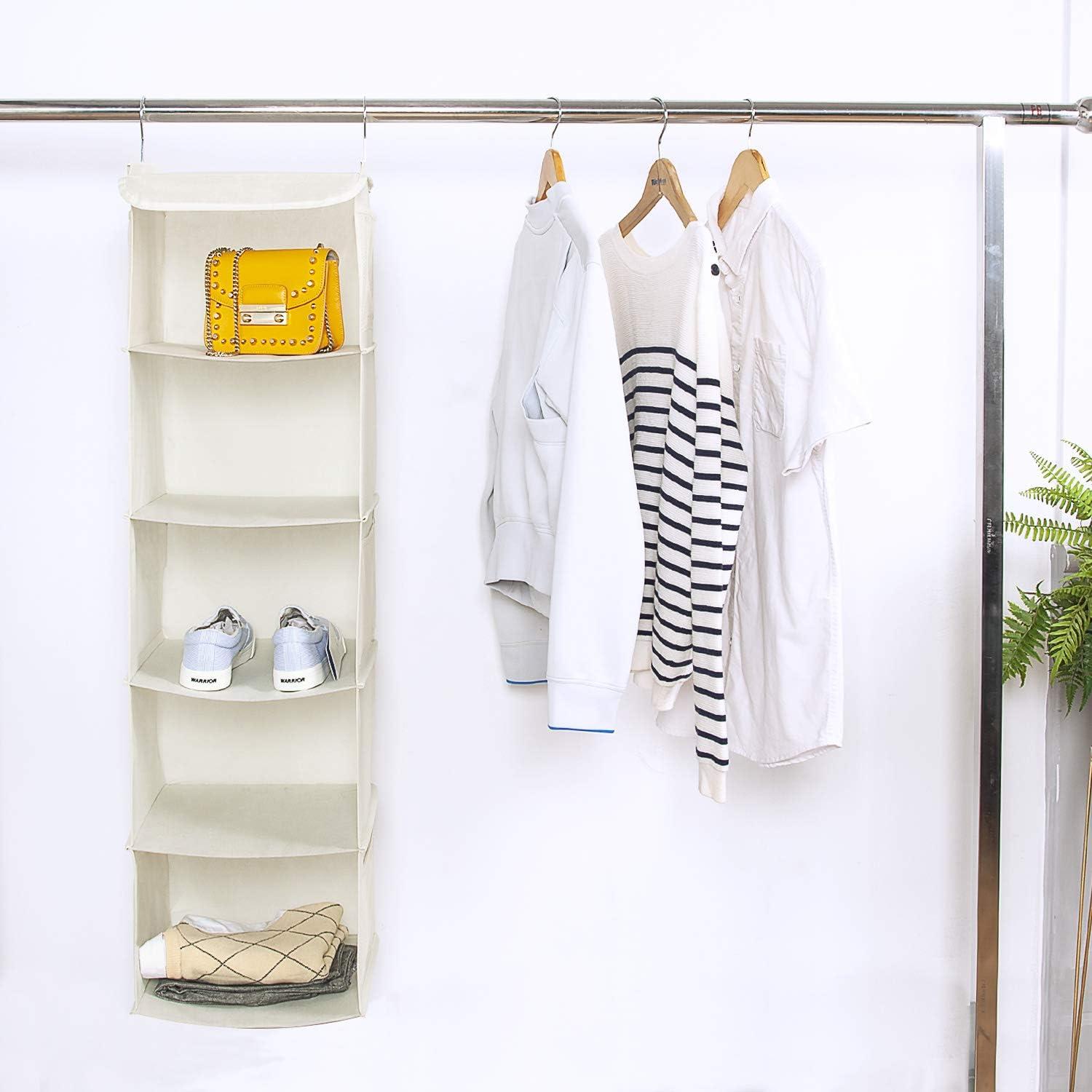 Organizador Colgante de Closet BrilliantJo 5 Estantes Beige