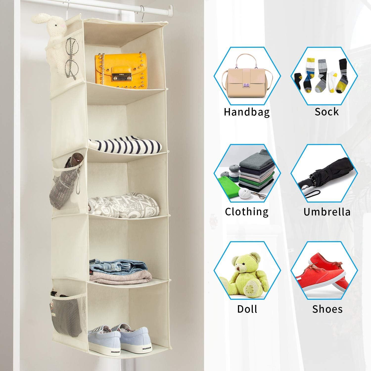 Organizador Colgante de Closet BrilliantJo 5 Estantes Beige