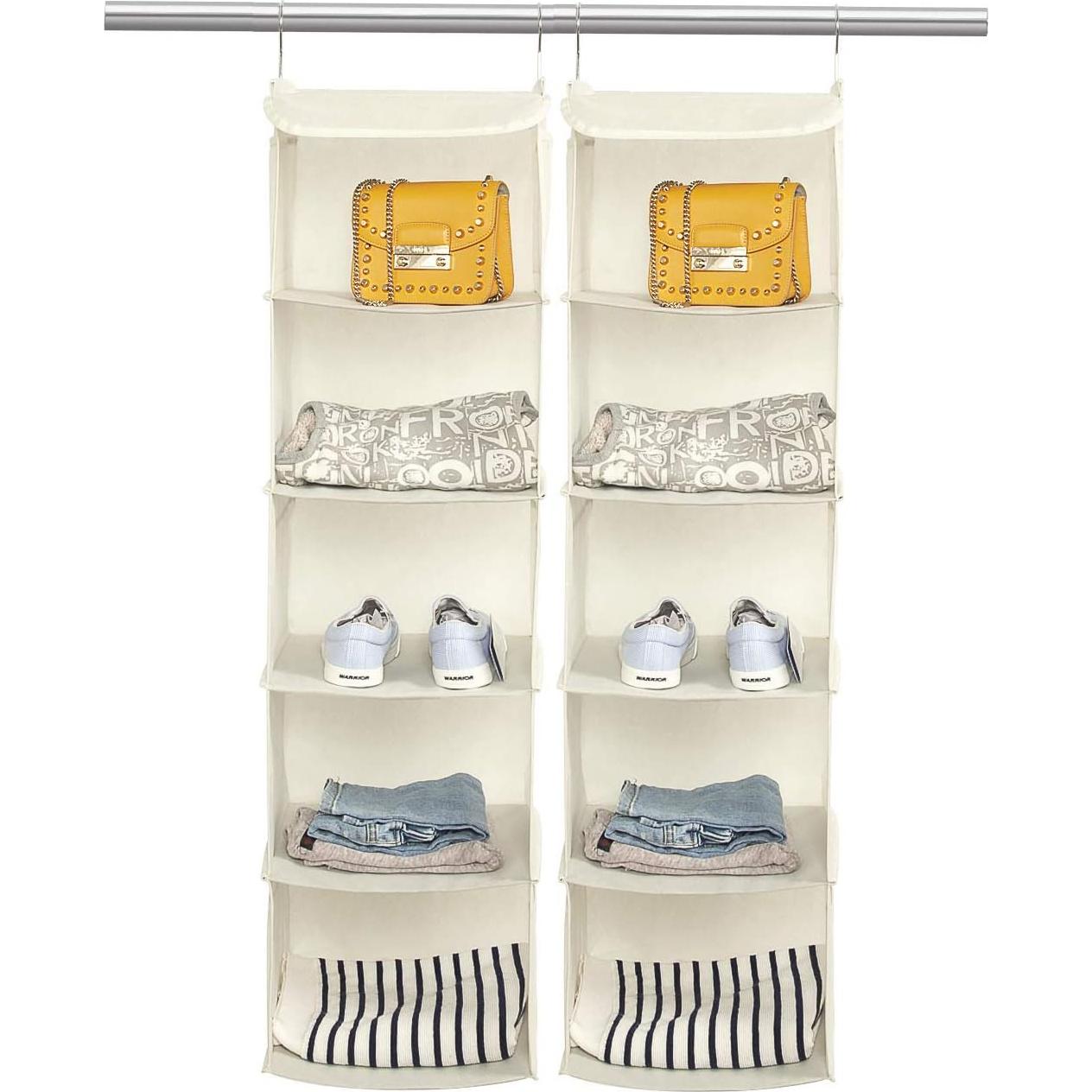 Organizador Colgante de Closet BrilliantJo 5 Estantes Beige
