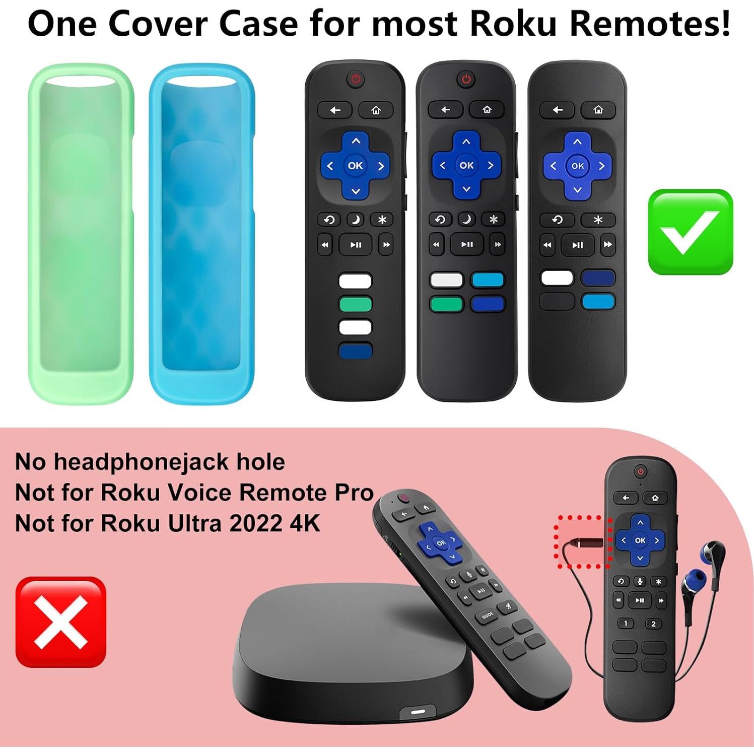 Funda Protectora de Silicona LOUTOC para Control Roku TV Verde/Azul