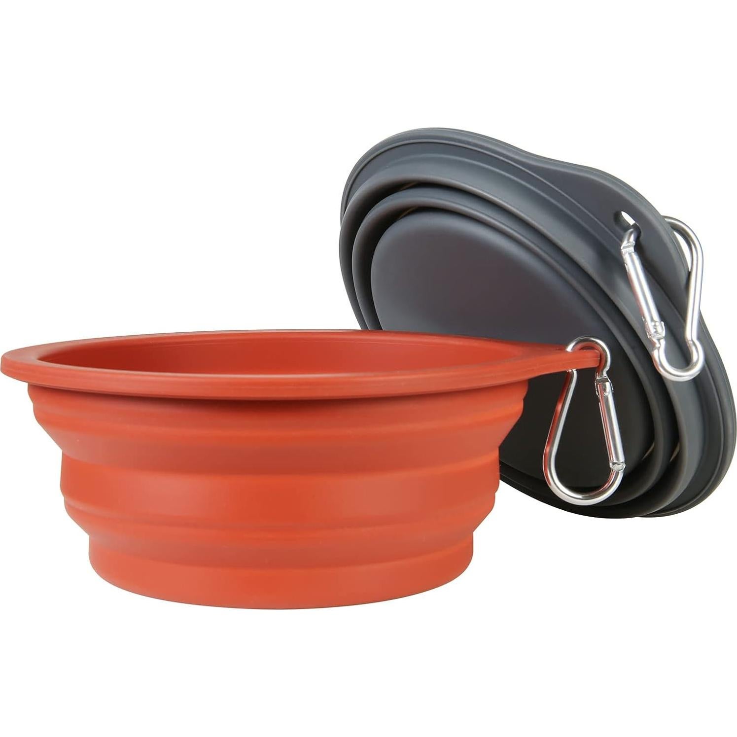 Cuencos Plegables para Perros SLSON 600ml Marrón y Gris