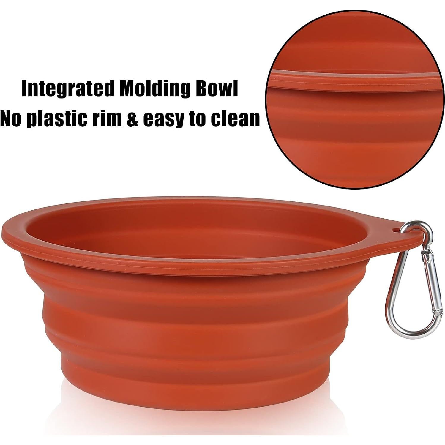 Cuencos Plegables para Perros SLSON 600ml Marrón y Gris