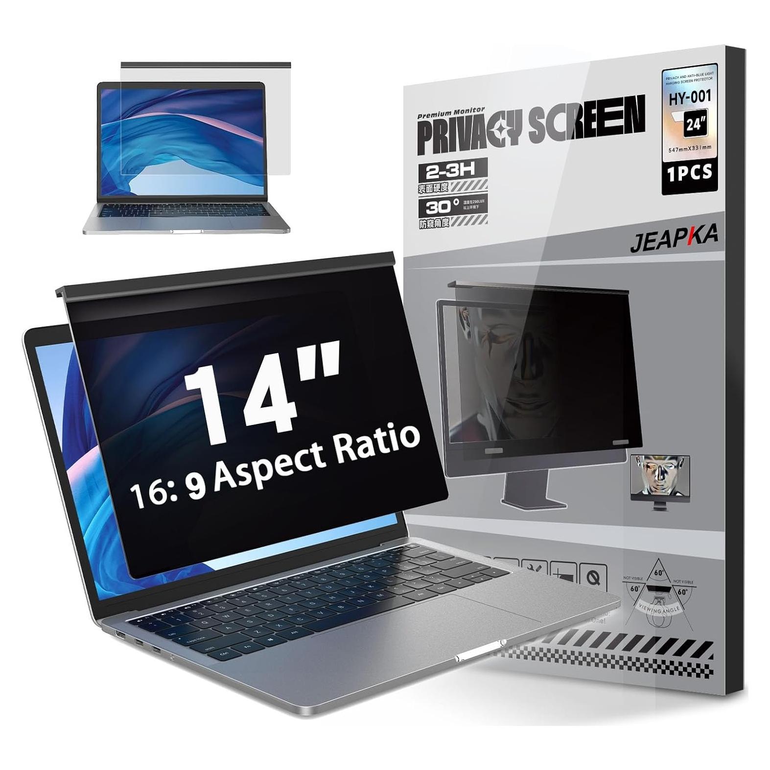 Filtro de Pantalla de Privacidad JEAPKA 14 Pulgadas Antirreflejo