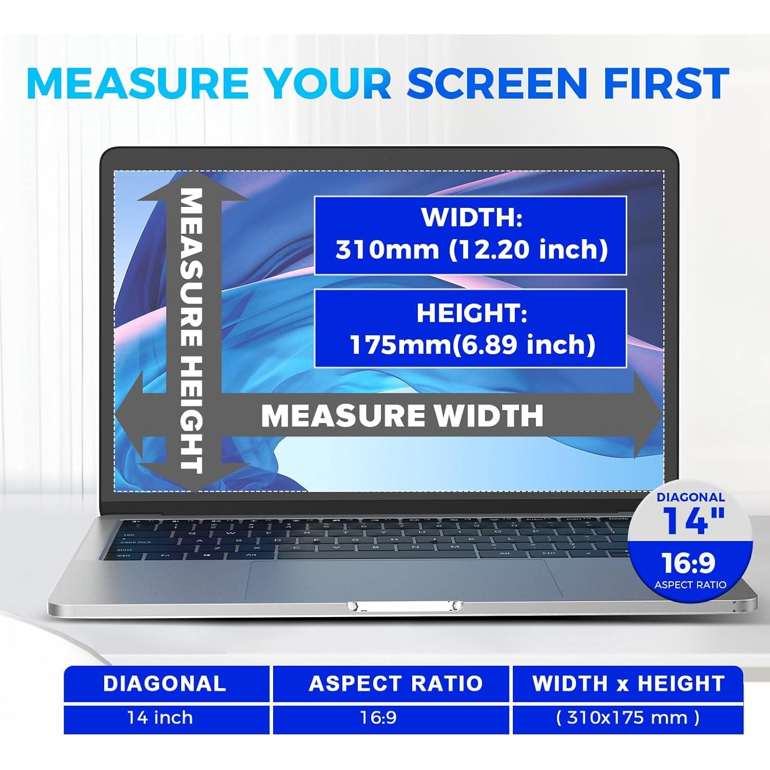 Filtro de Pantalla de Privacidad JEAPKA 14 Pulgadas Antirreflejo