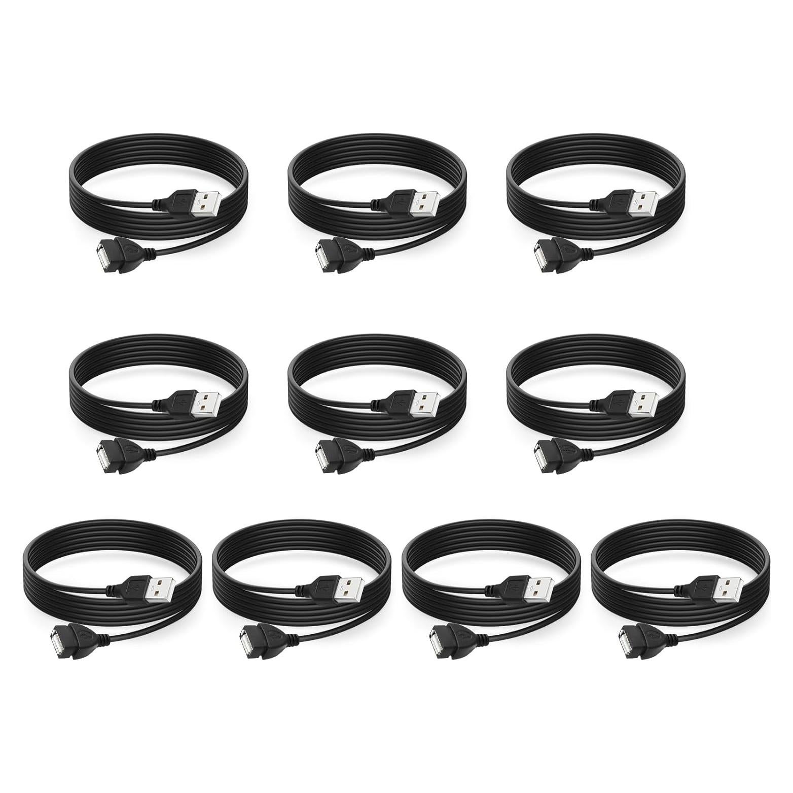 Cable Extensión USB A 2.0 Macho a Hembra 10-Pack 1.52m SMAYS