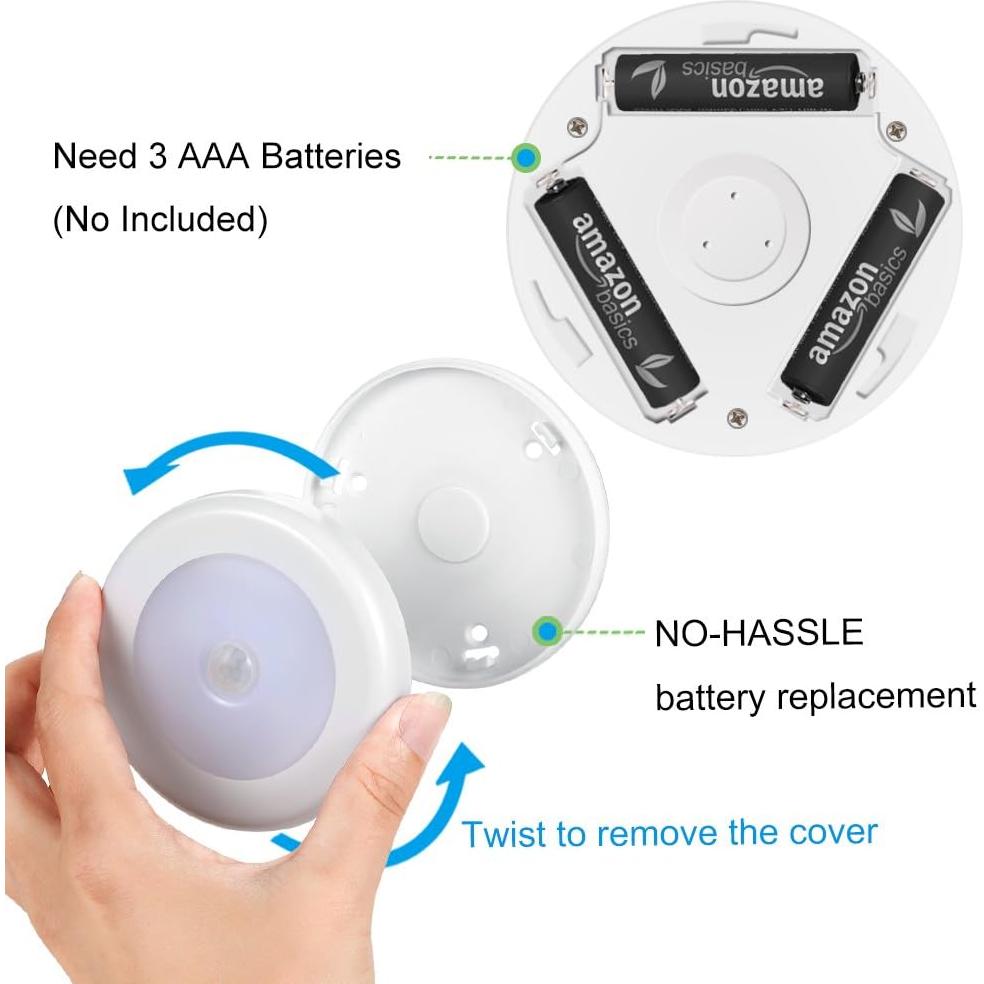 Luz Nocturna LED Inalámbrica AMIR con Sensor de Movimiento - Paquete de 3