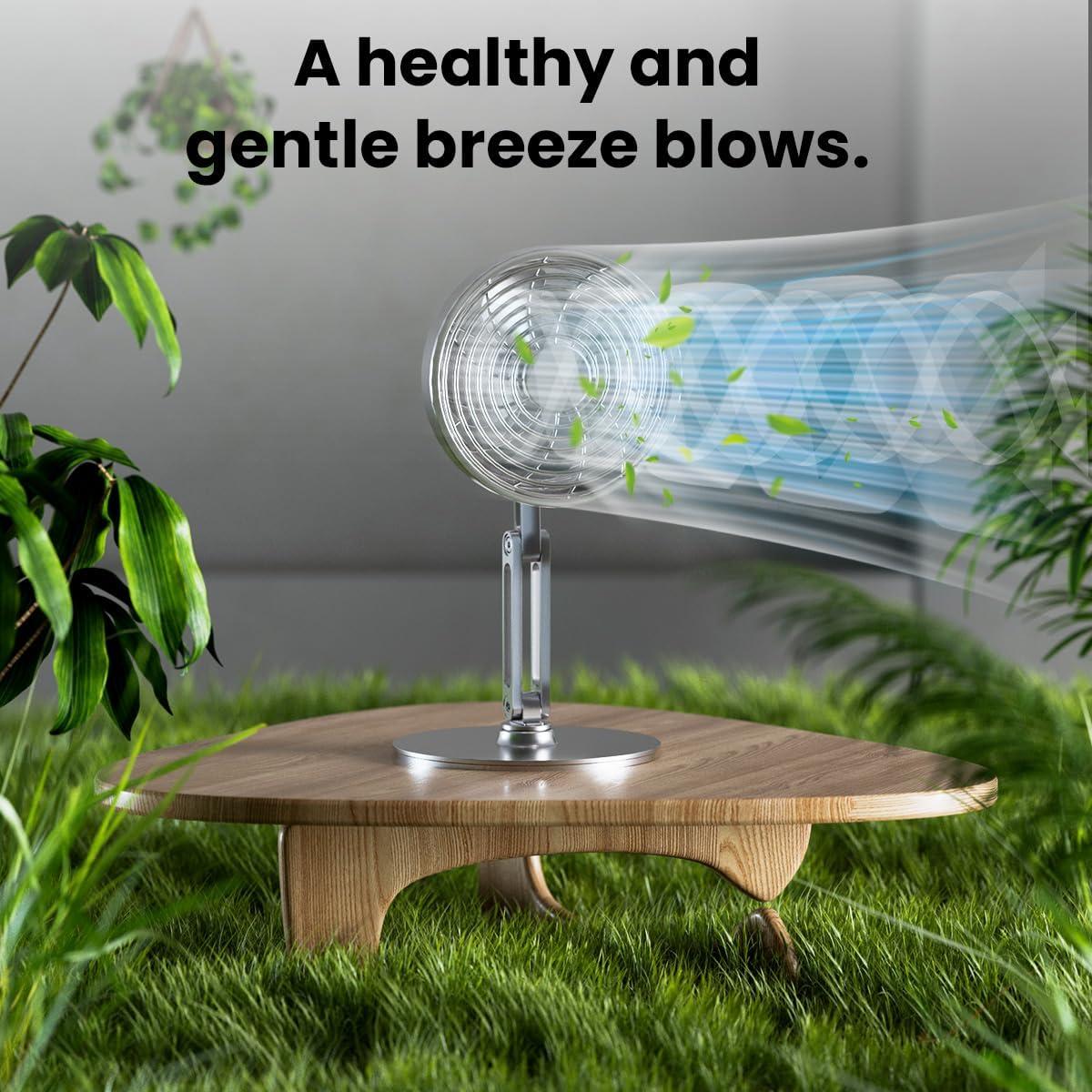 Ventilador de Mesa Portátil AMZAIZO H1-FS-5E Inoxidable 3 Niveles