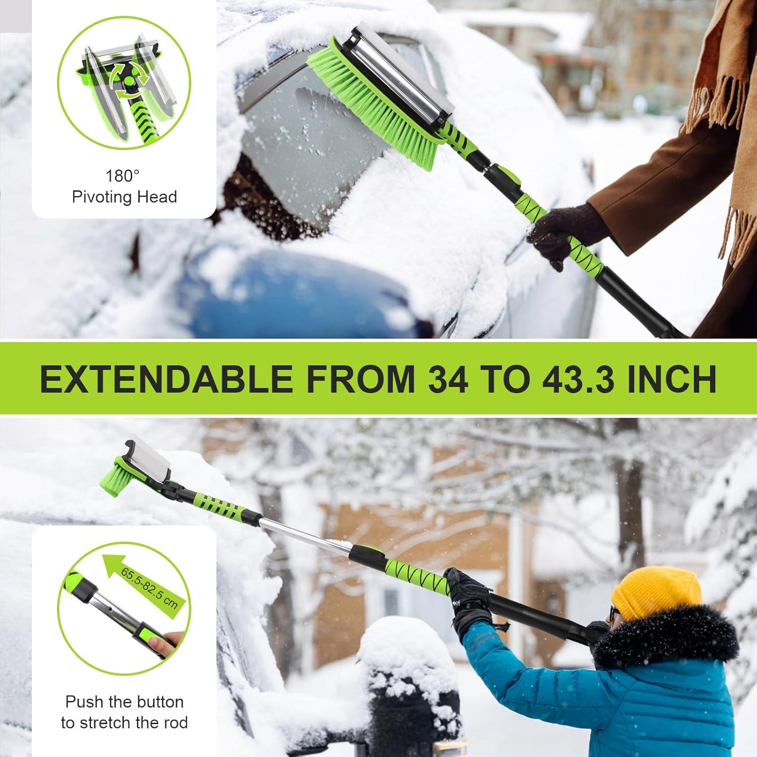Yougfin Cepillo de Nieve 3 en 1 con Raspador de Hielo 43 cm