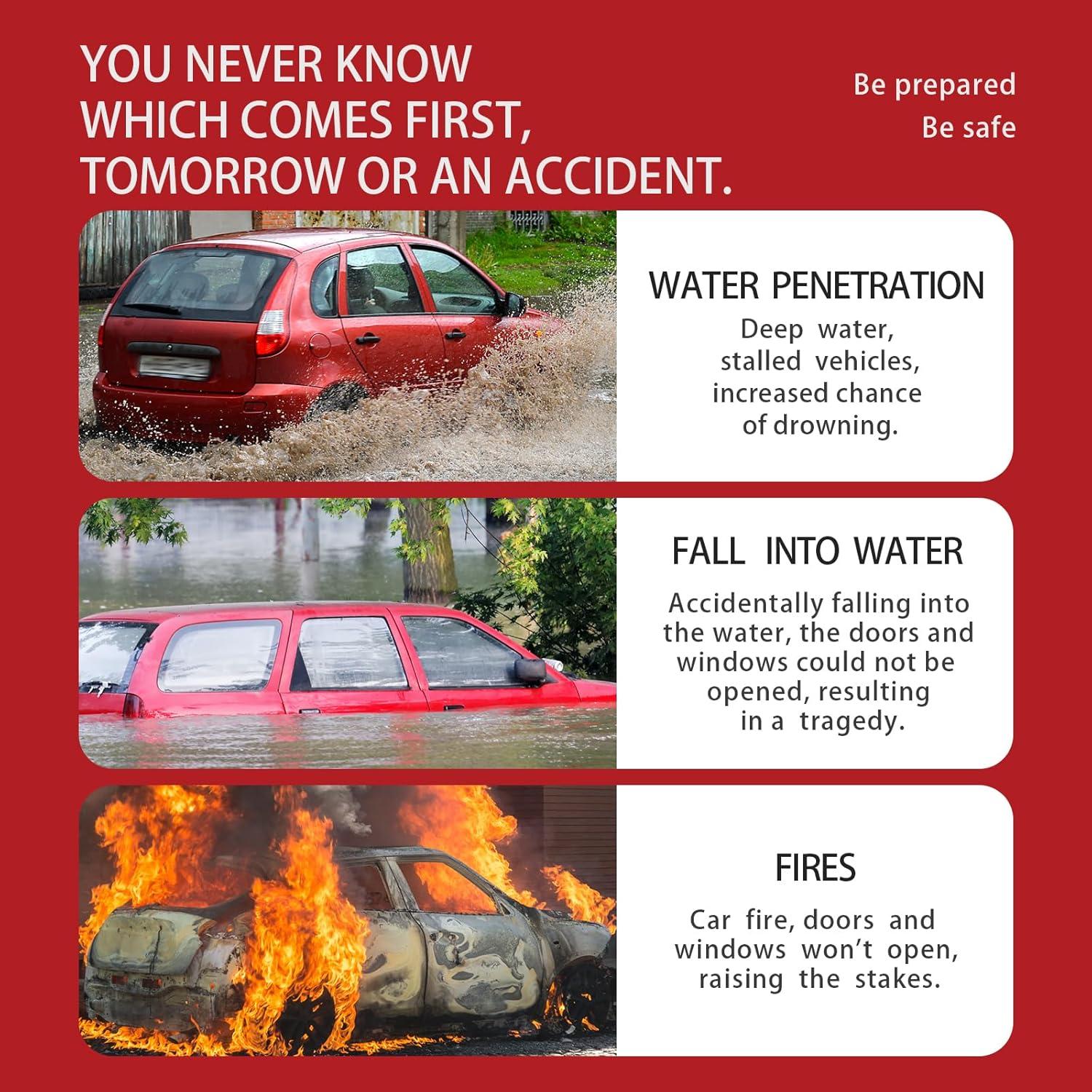 Martillo Rompe Ventana Idealmuzik 2 en 1 con Cortador de Cinturón