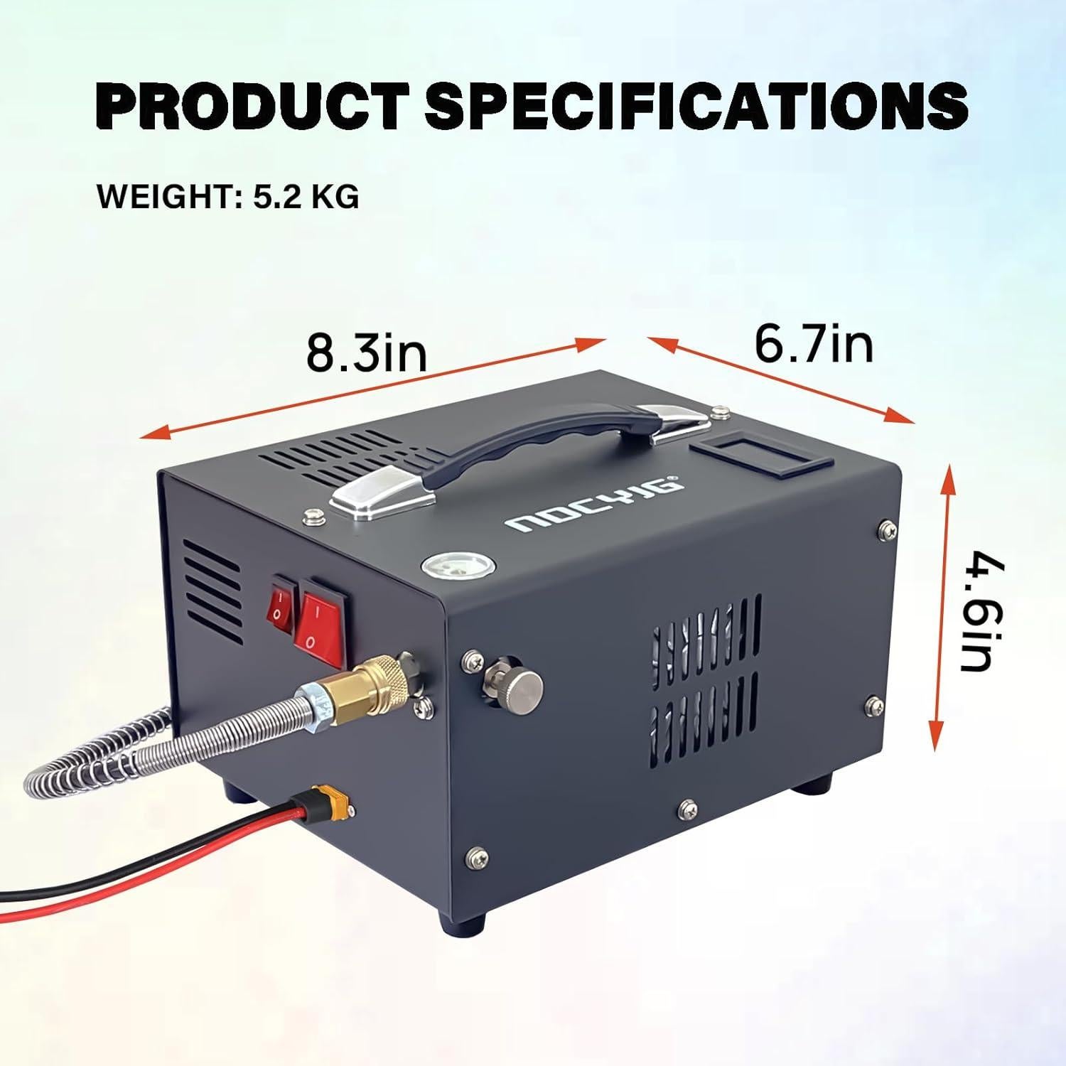 Compresor de aire portátil NDCYJG 4500PSI 12V/110V para PCP