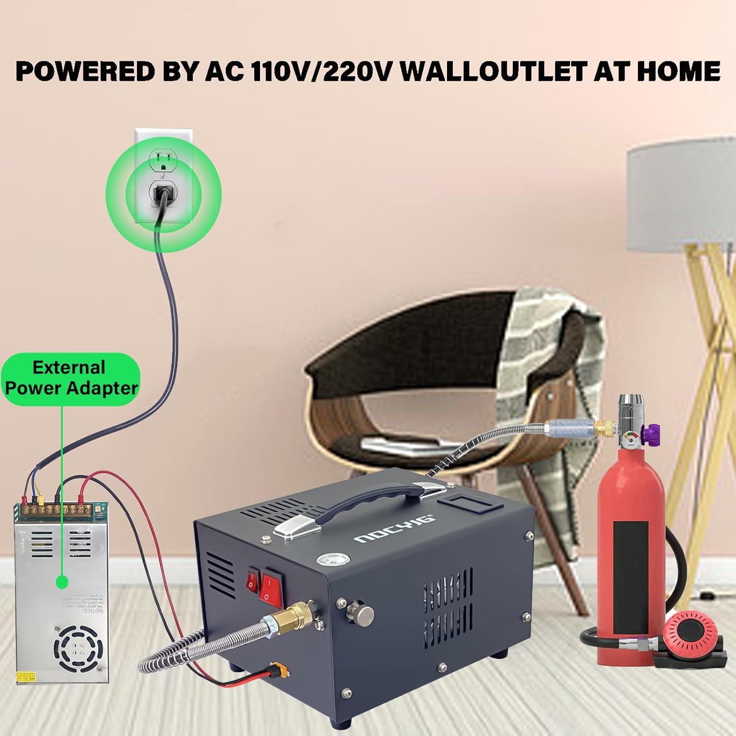 Compresor de aire portátil NDCYJG 4500PSI 12V/110V para PCP