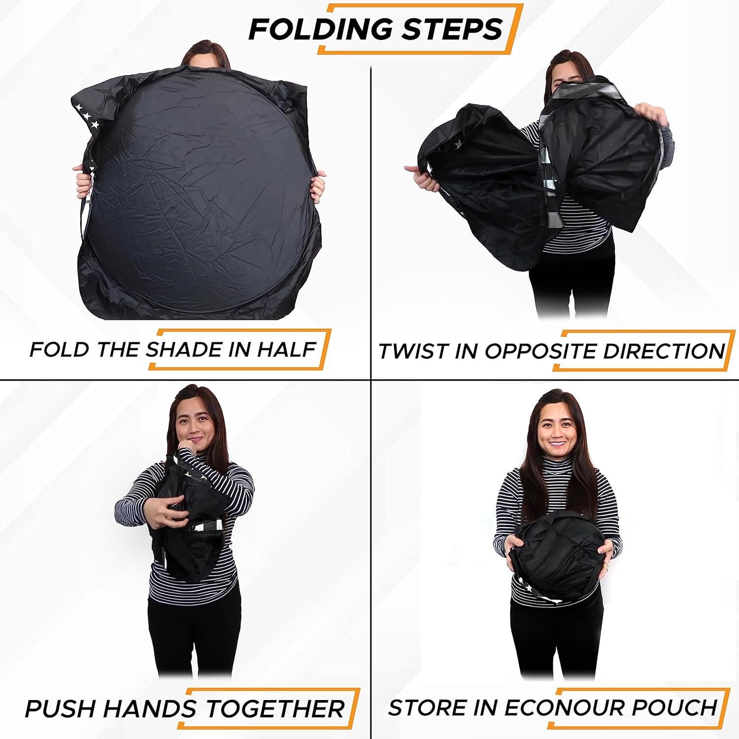 Sombra Solar EcoNour para Parabrisas Mediana - Bandera Americana B&W